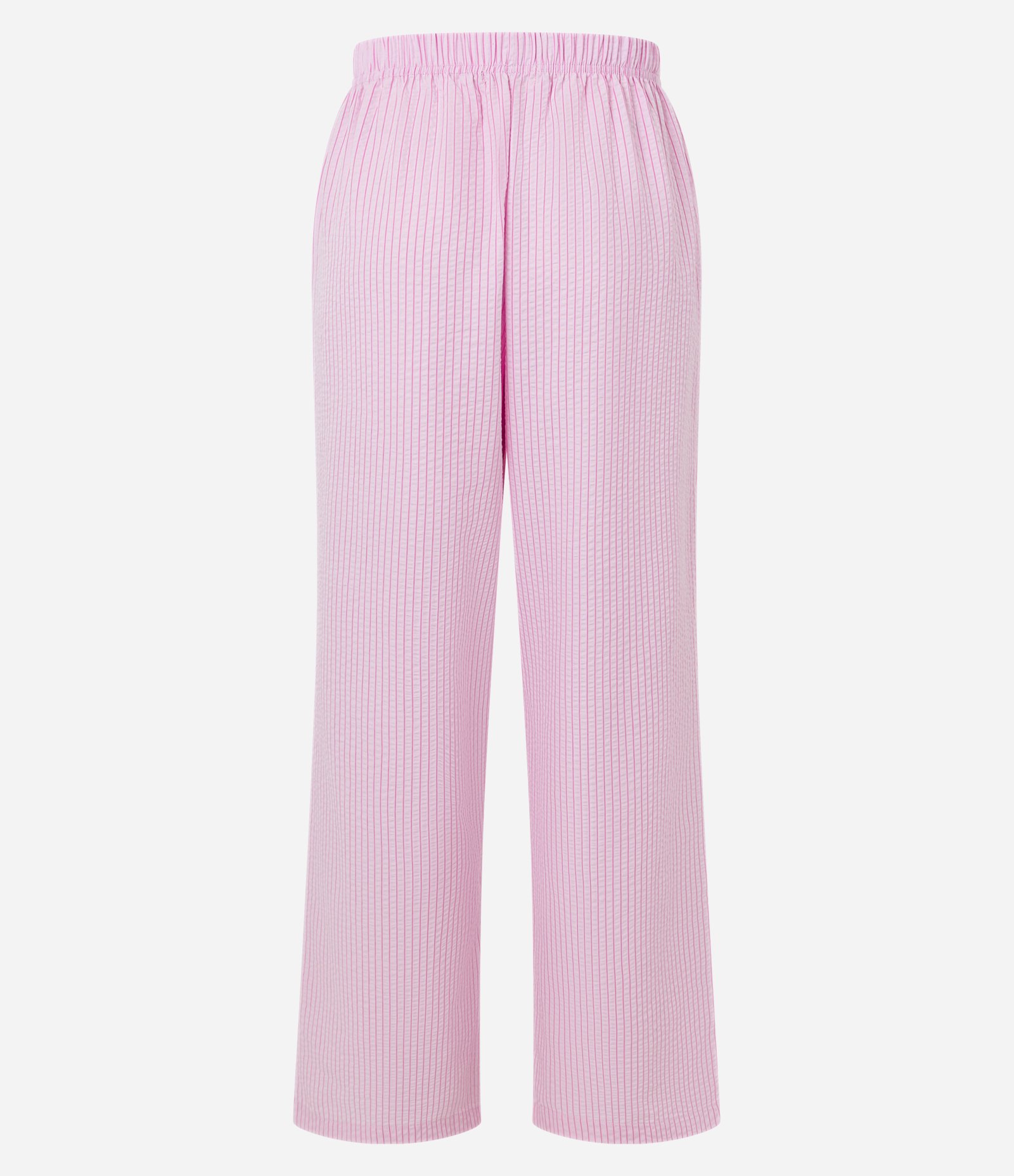Calça de Pijama em Ana Ruga Listrada com Detalhe Botões Rosa 6