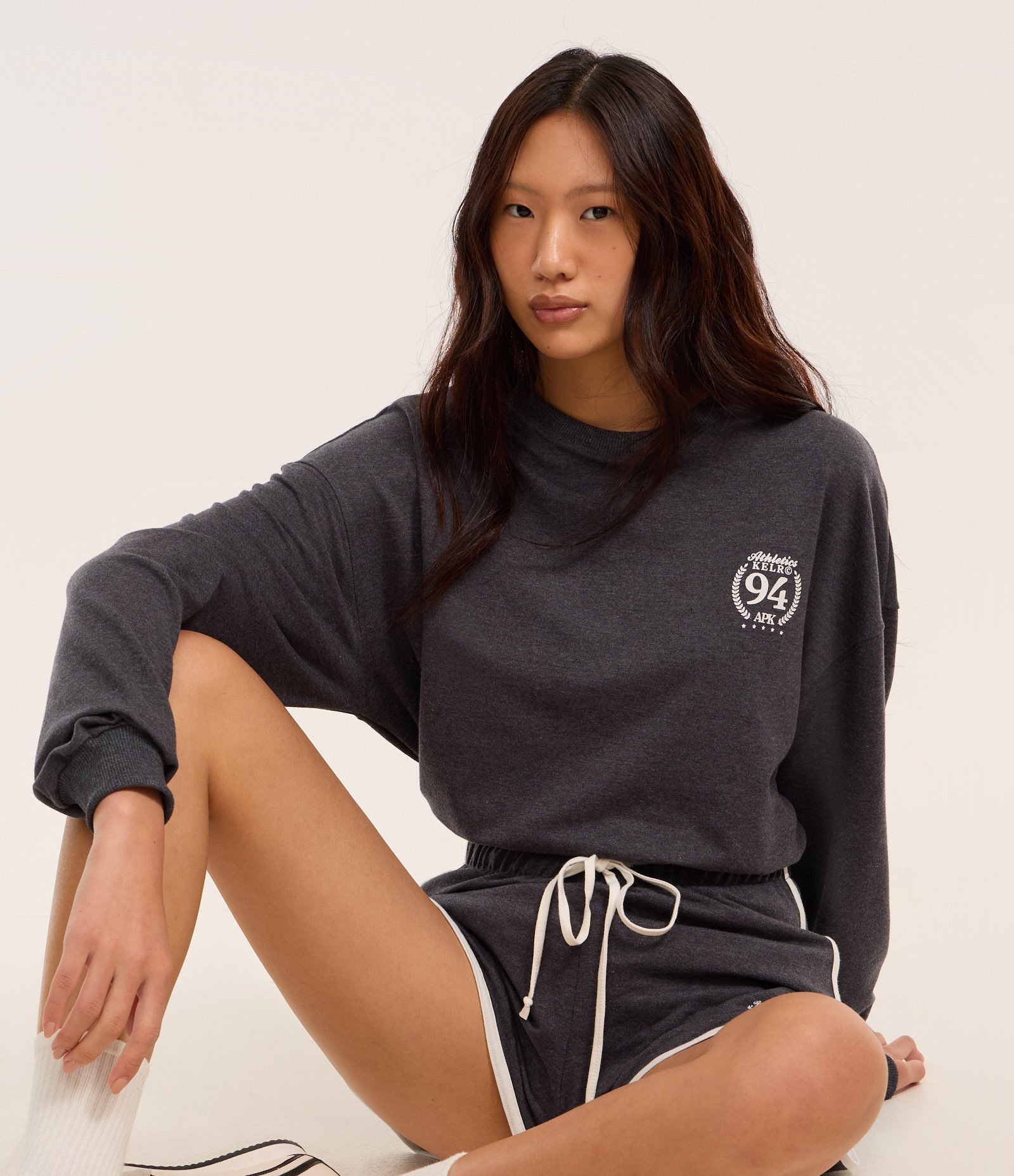 Moletom Sportcore com Lettering Athletics 94 APK Cinza 1