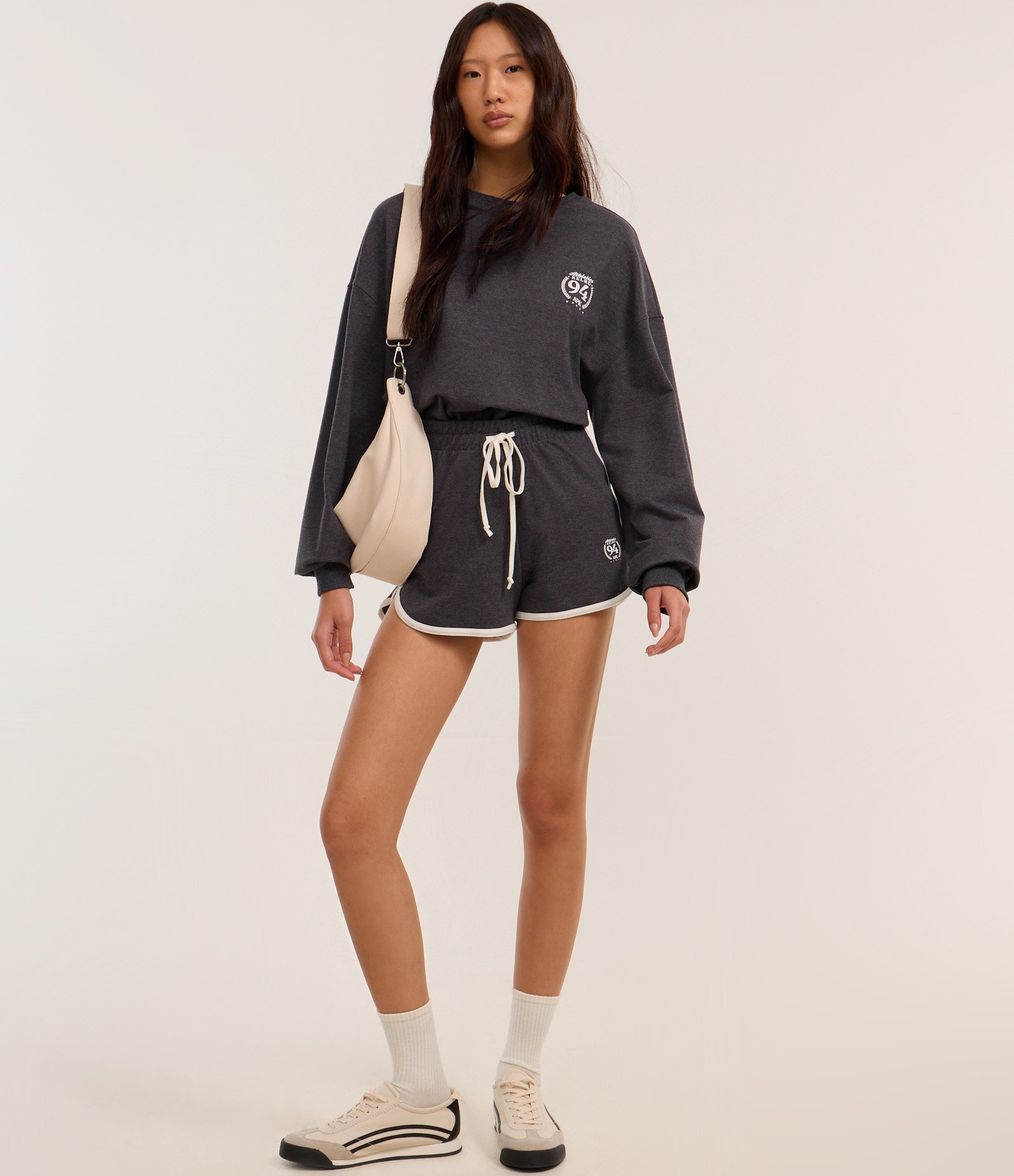 Moletom Sportcore com Lettering Athletics 94 APK Cinza 2