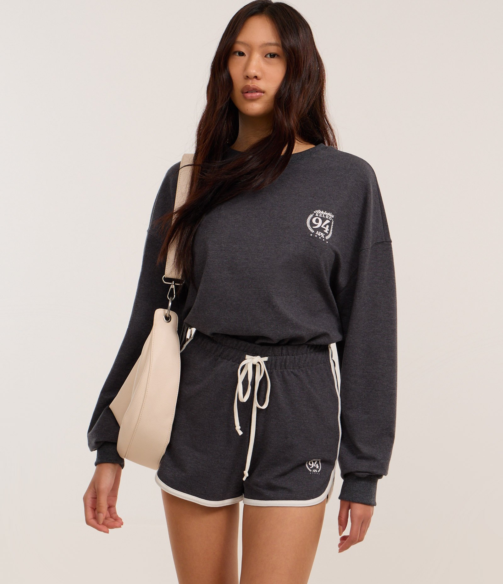 Moletom Sportcore com Lettering Athletics 94 APK Cinza 3