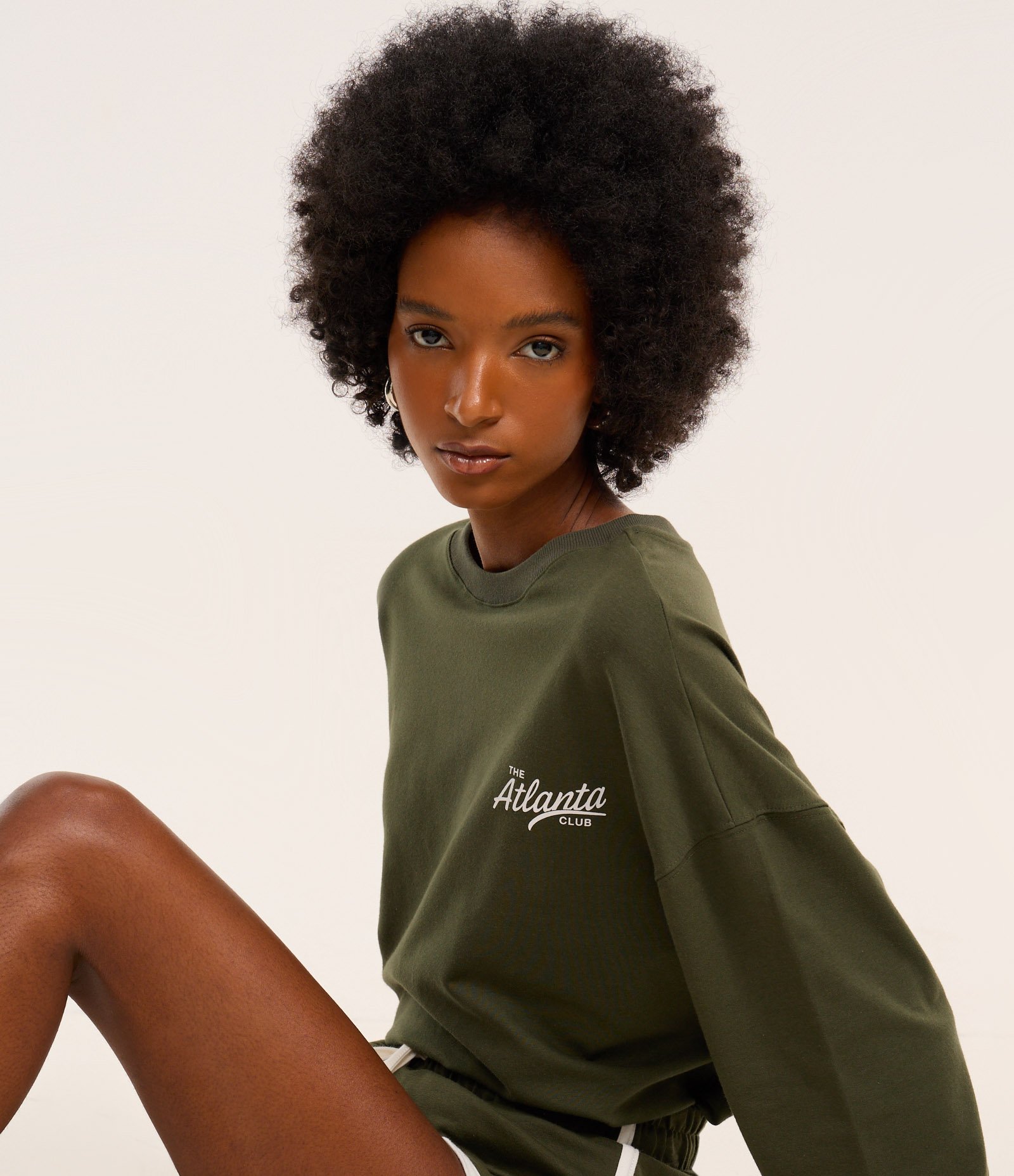 Moletom Regular com Estampa Lettering Atlanta Verde 1