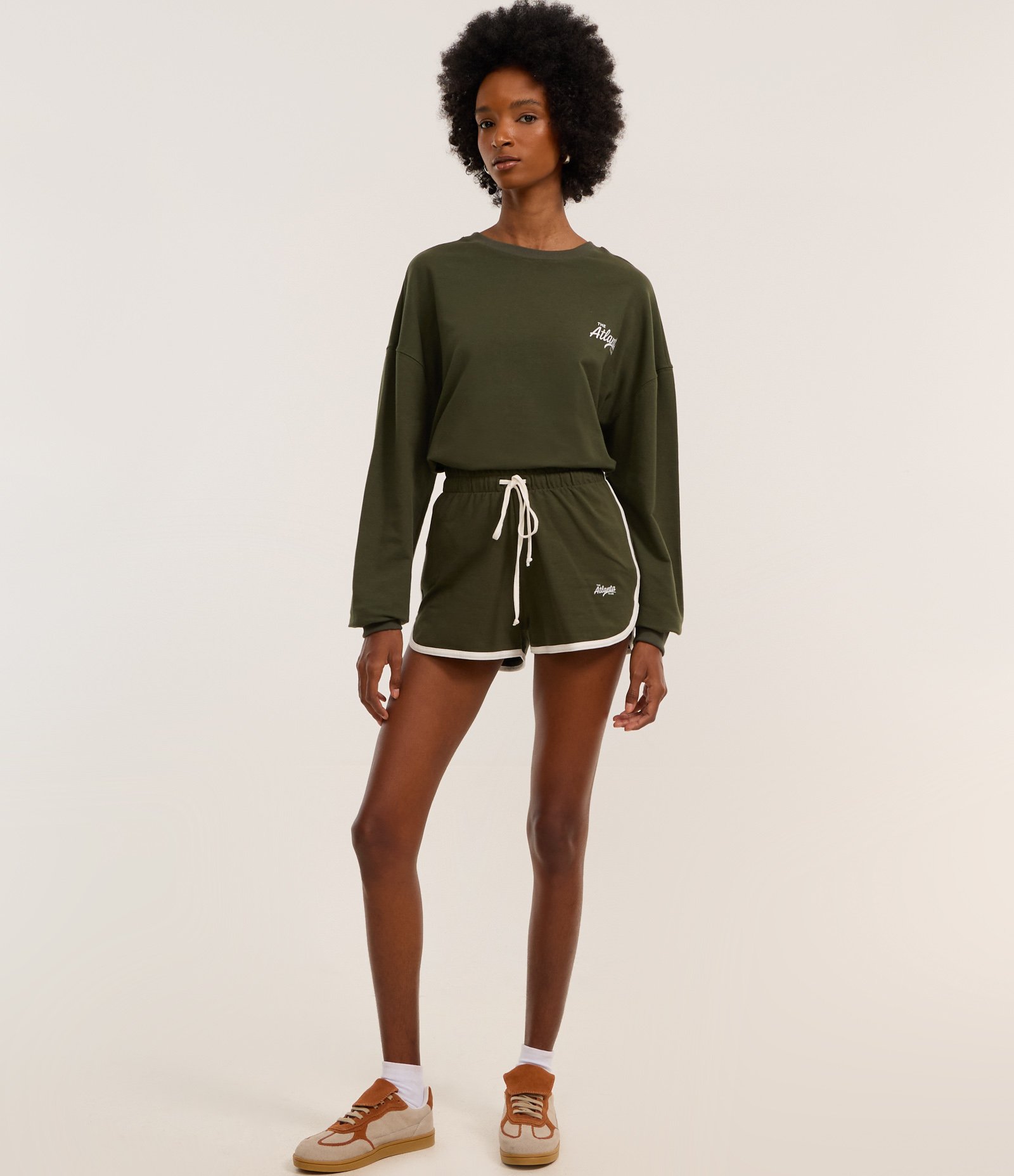 Moletom Regular com Estampa Lettering Atlanta Verde 2