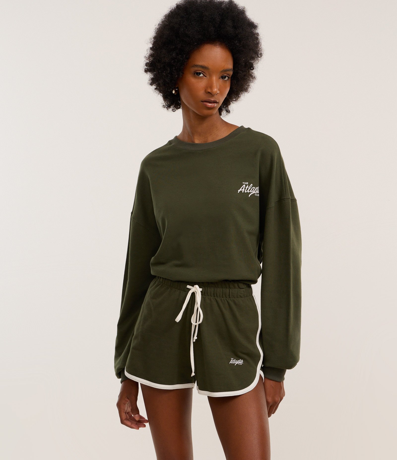 Moletom Regular com Estampa Lettering Atlanta Verde 3