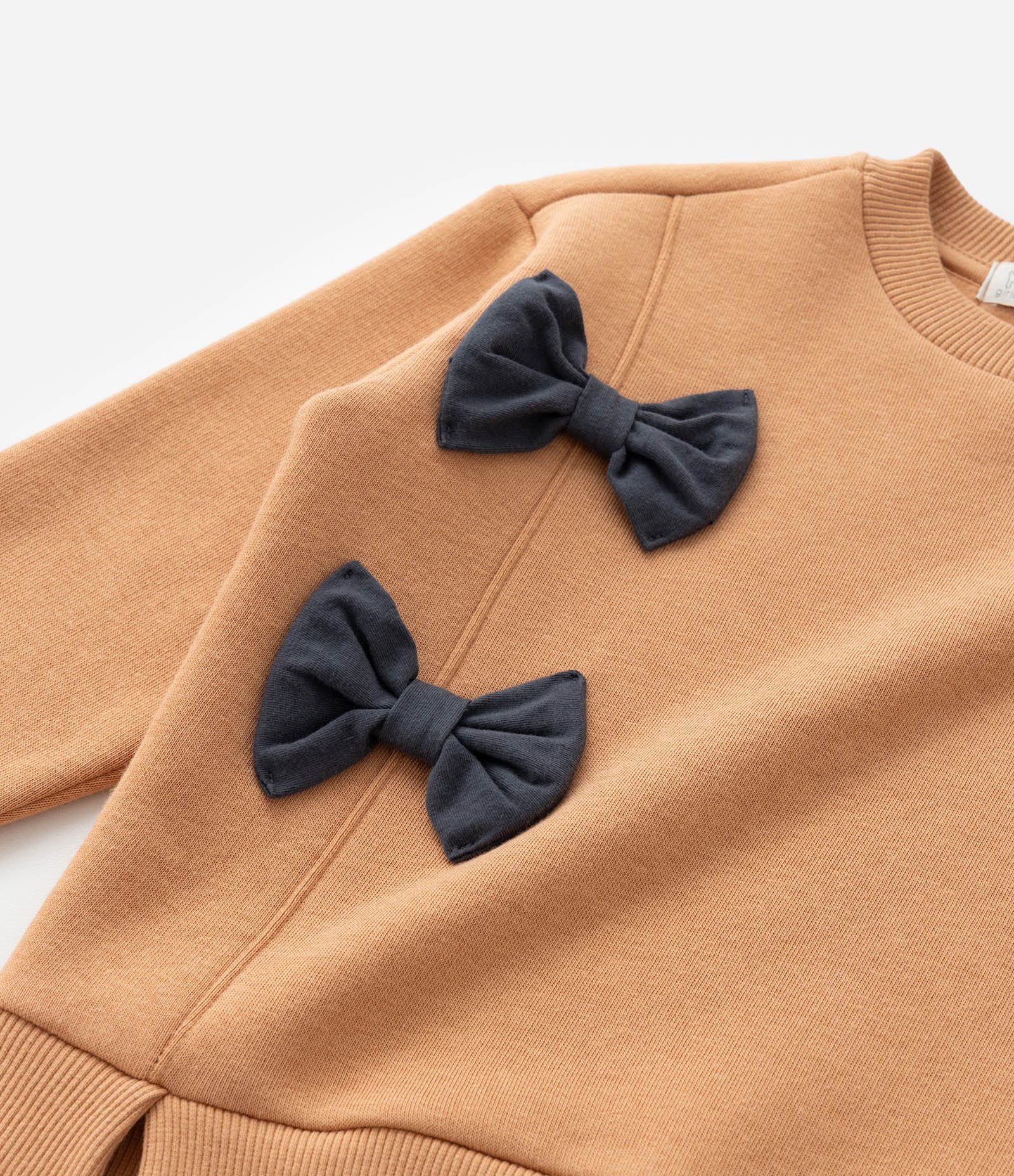 Conjunto Infantil com Lacinhos Aplicados - Tam 1 a 6 Anos Marrom 10