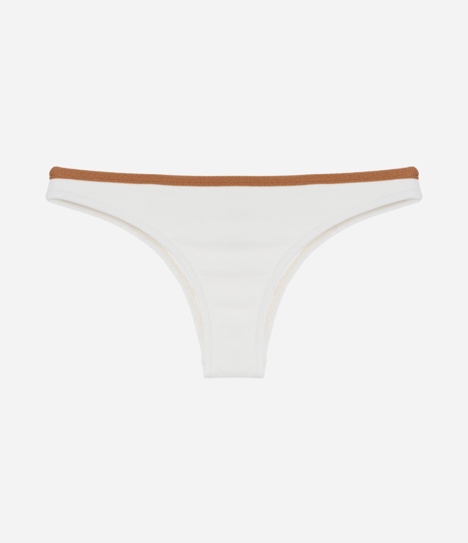 Biquíni Calcinha em Microfibra Texturizada com Cós Contrastante Off White 4