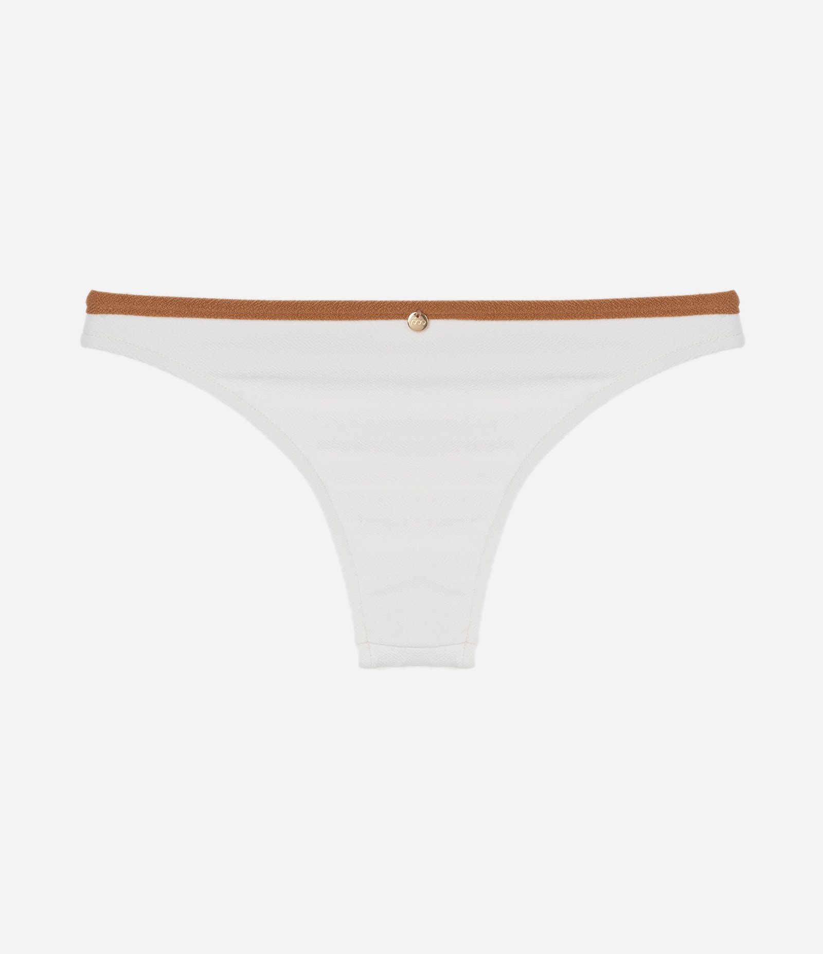 Biquíni Calcinha em Microfibra Texturizada com Cós Contrastante Off White 5