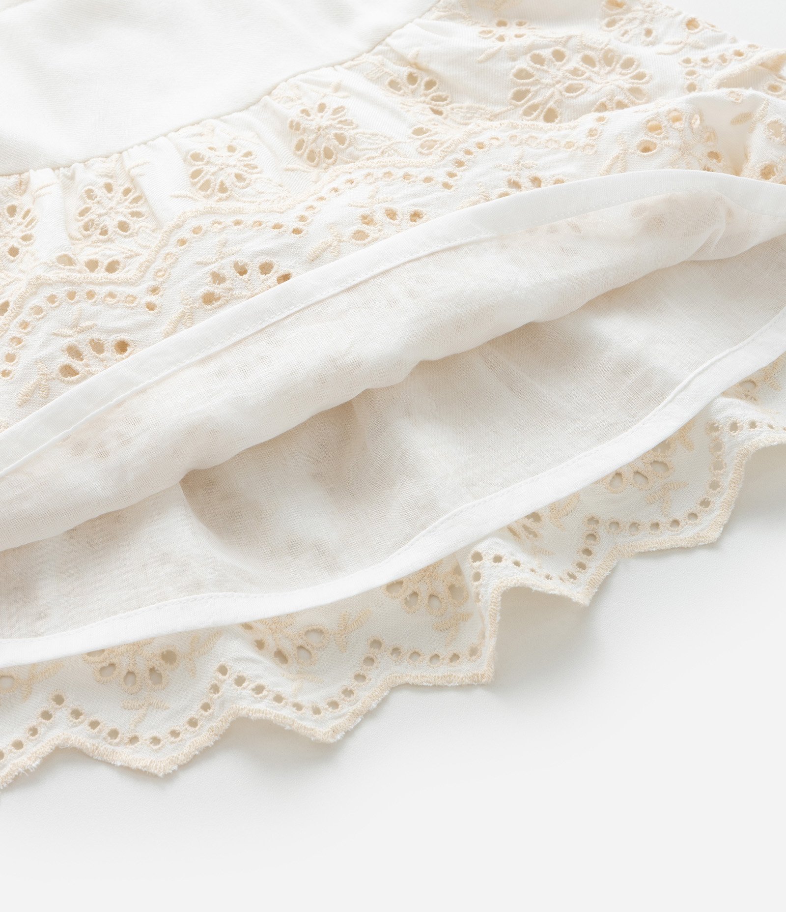 Conjunto Infantil Curto em Tricoline com Babados - Tam 3 a 18 Meses Off White 9