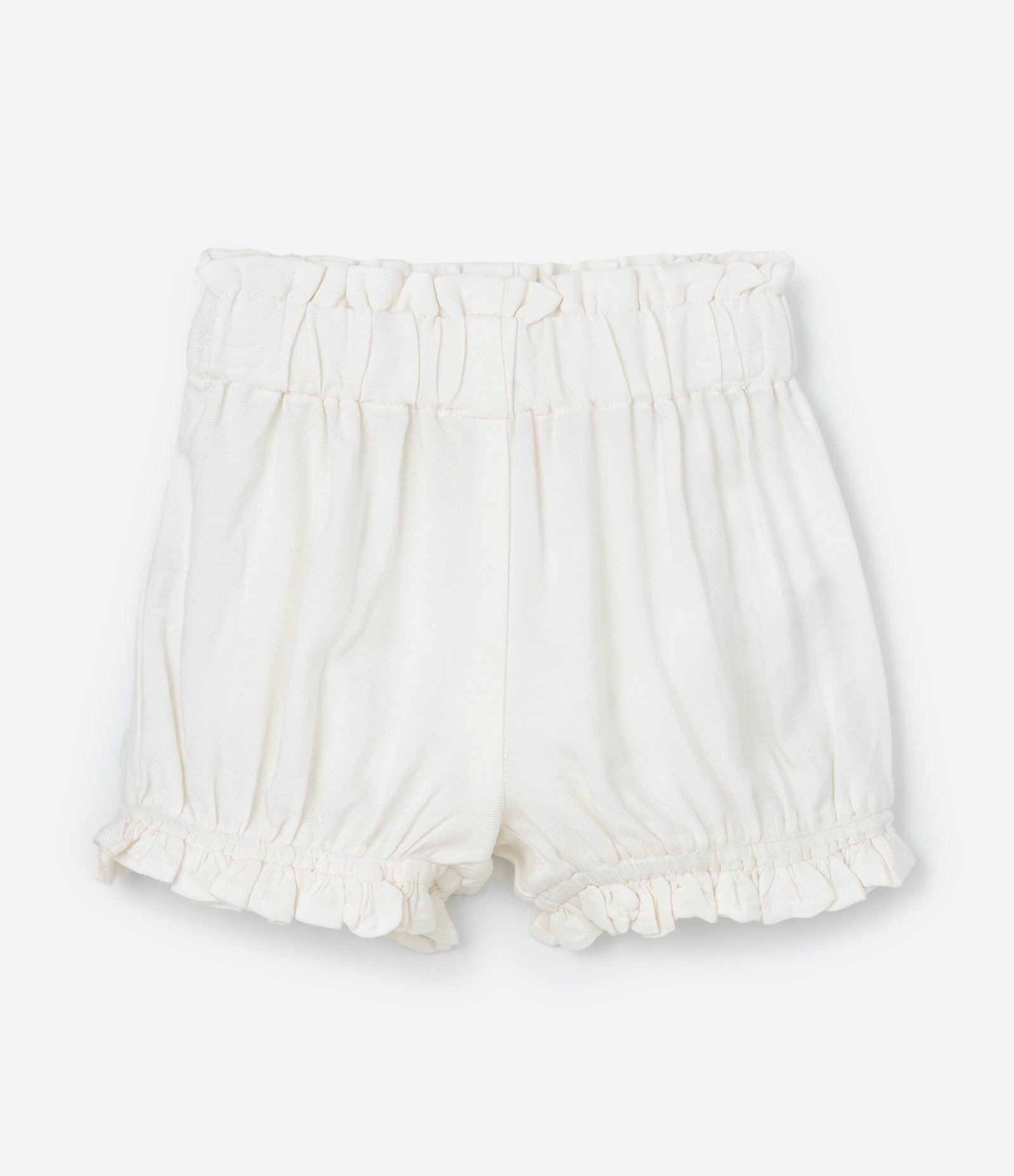 Conjunto Infantil Curto em Tricoline com Babados - Tam 3 a 18 Meses Off White 5