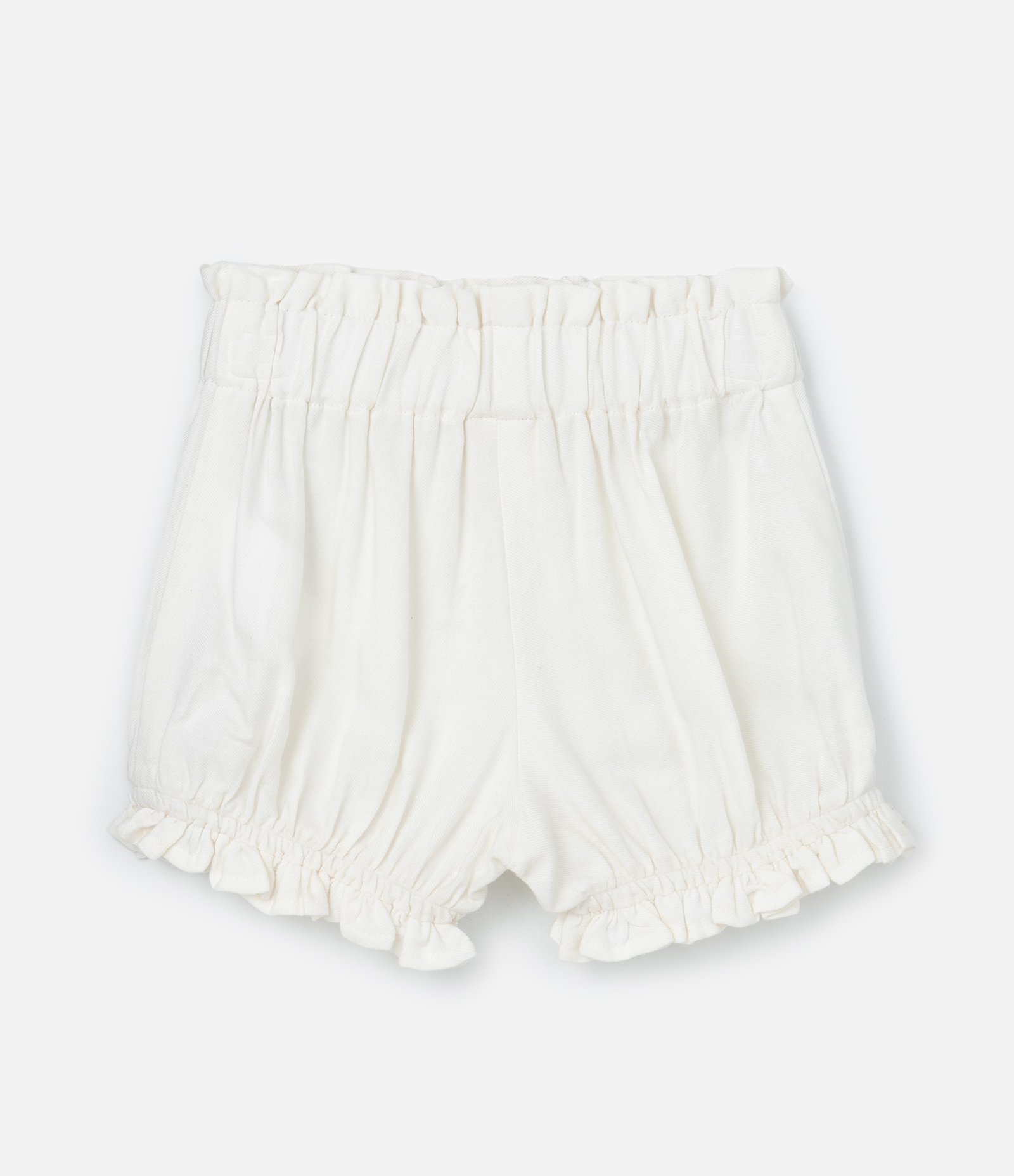 Conjunto Infantil Curto em Tricoline com Babados - Tam 3 a 18 Meses Off White 6