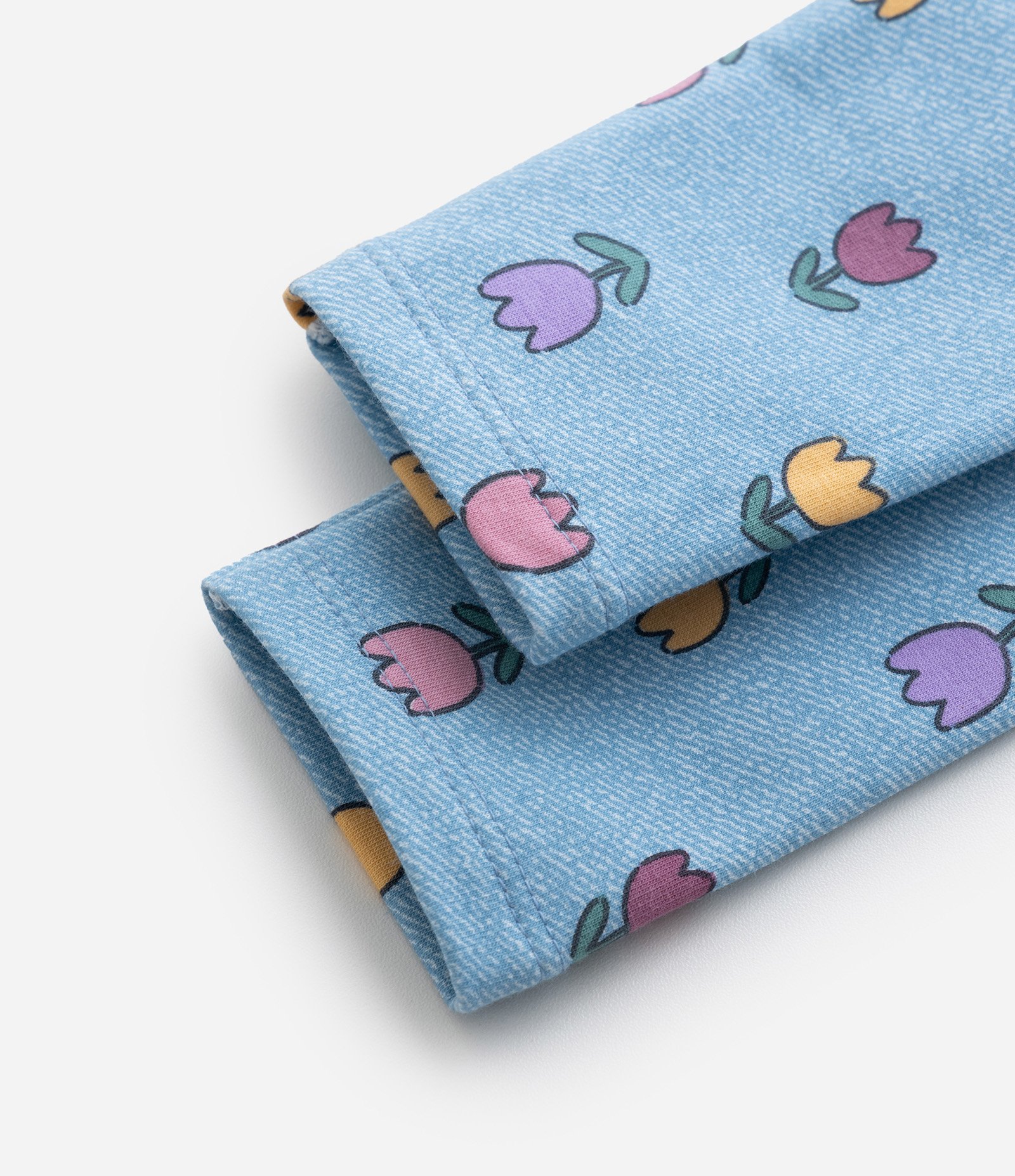 Calça Legging Infantil Quentinha com Estampa Tulipas - Tam 1 a 6 Anos Azul 4