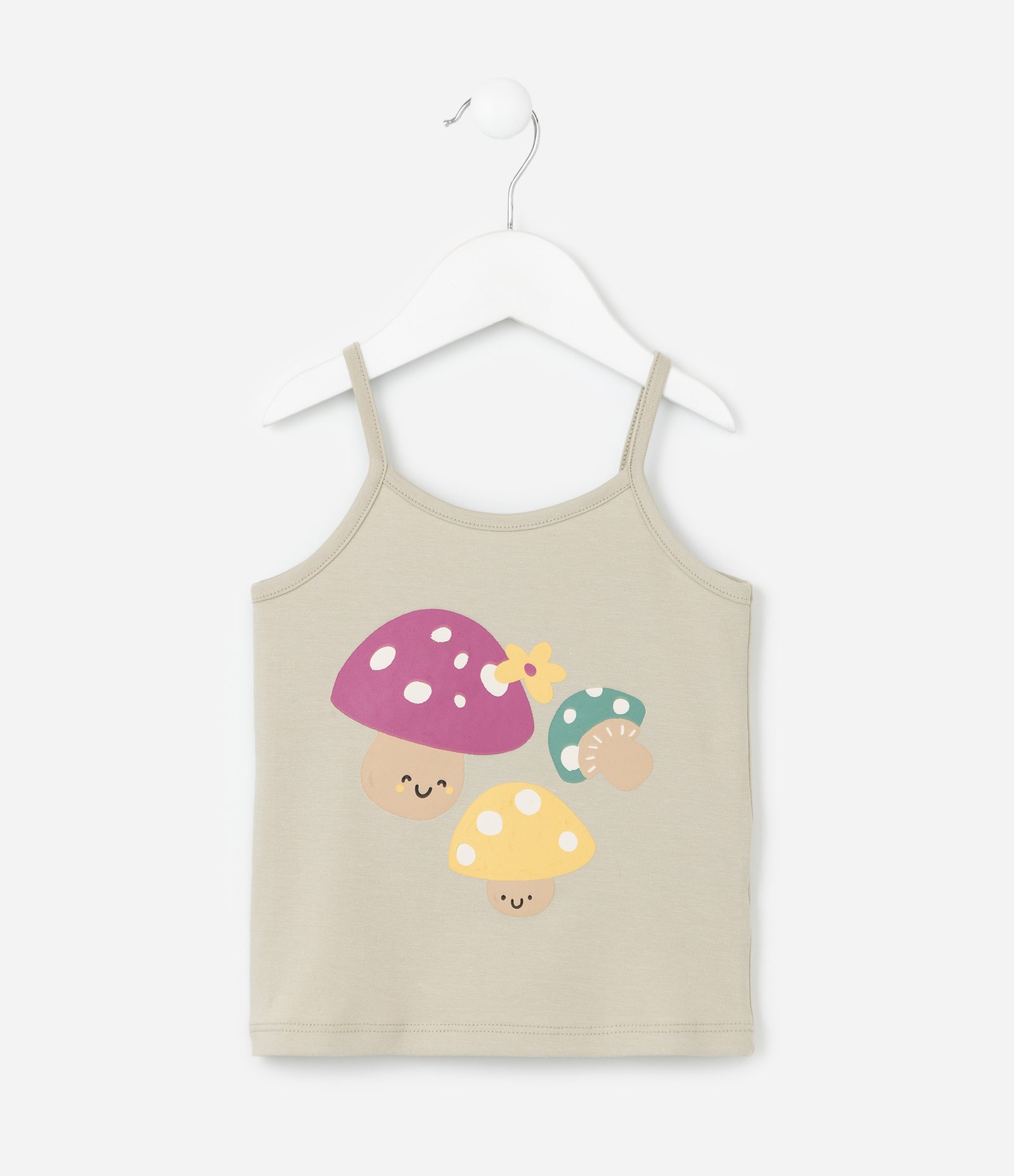Blusa Infantil com Estampa Cogumelos Divertidos - Tam 1 a 6 Anos Bege 1