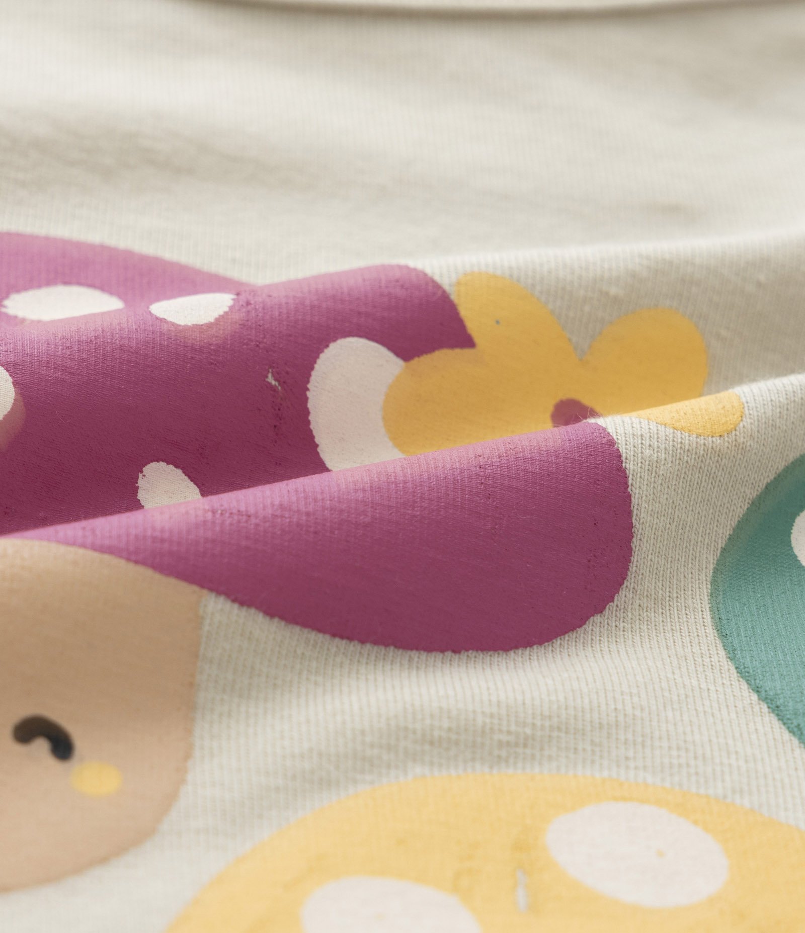 Blusa Infantil com Estampa Cogumelos Divertidos - Tam 1 a 6 Anos Bege 3