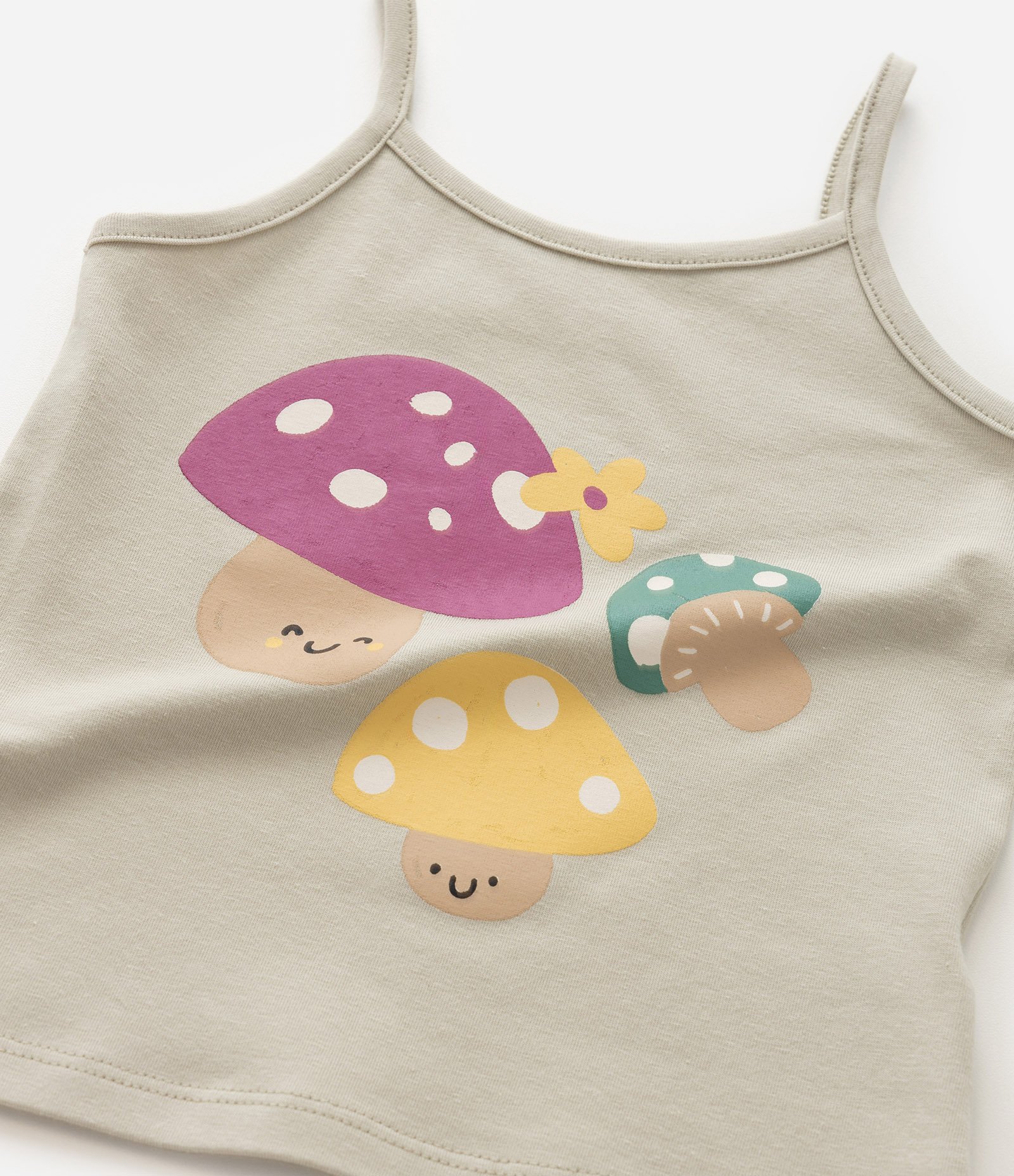 Blusa Infantil com Estampa Cogumelos Divertidos - Tam 1 a 6 Anos Bege 4