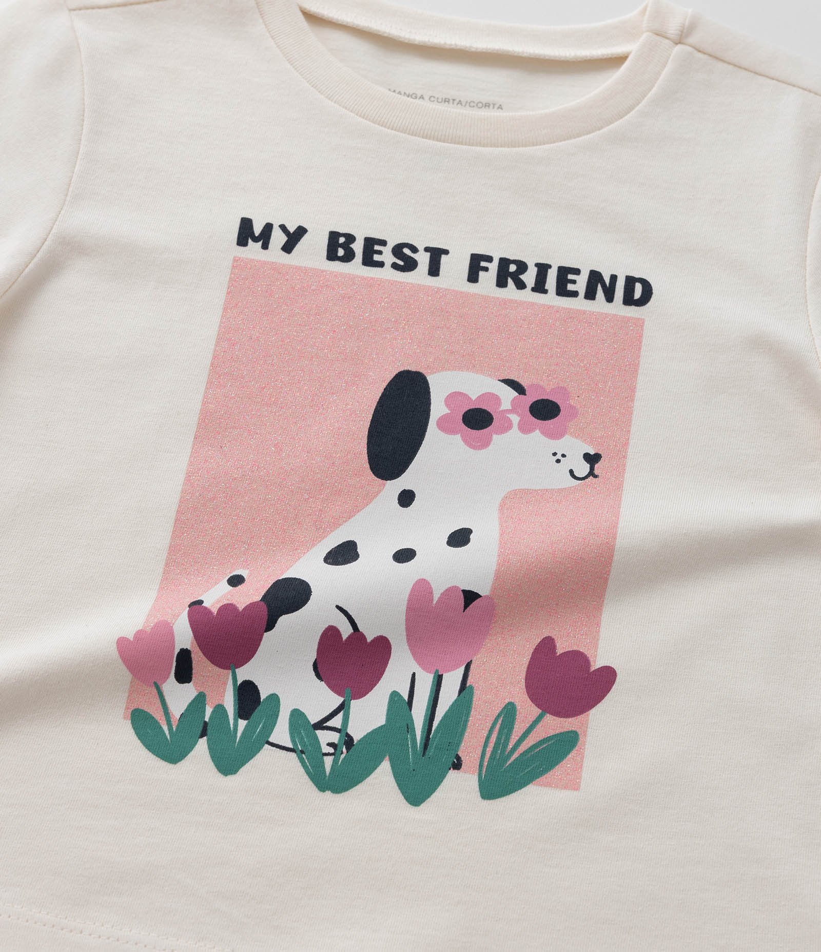 Blusa Infantil com Estampa Cachorro de Óculos - Tam 1 a 6 Anos Eggnog 4