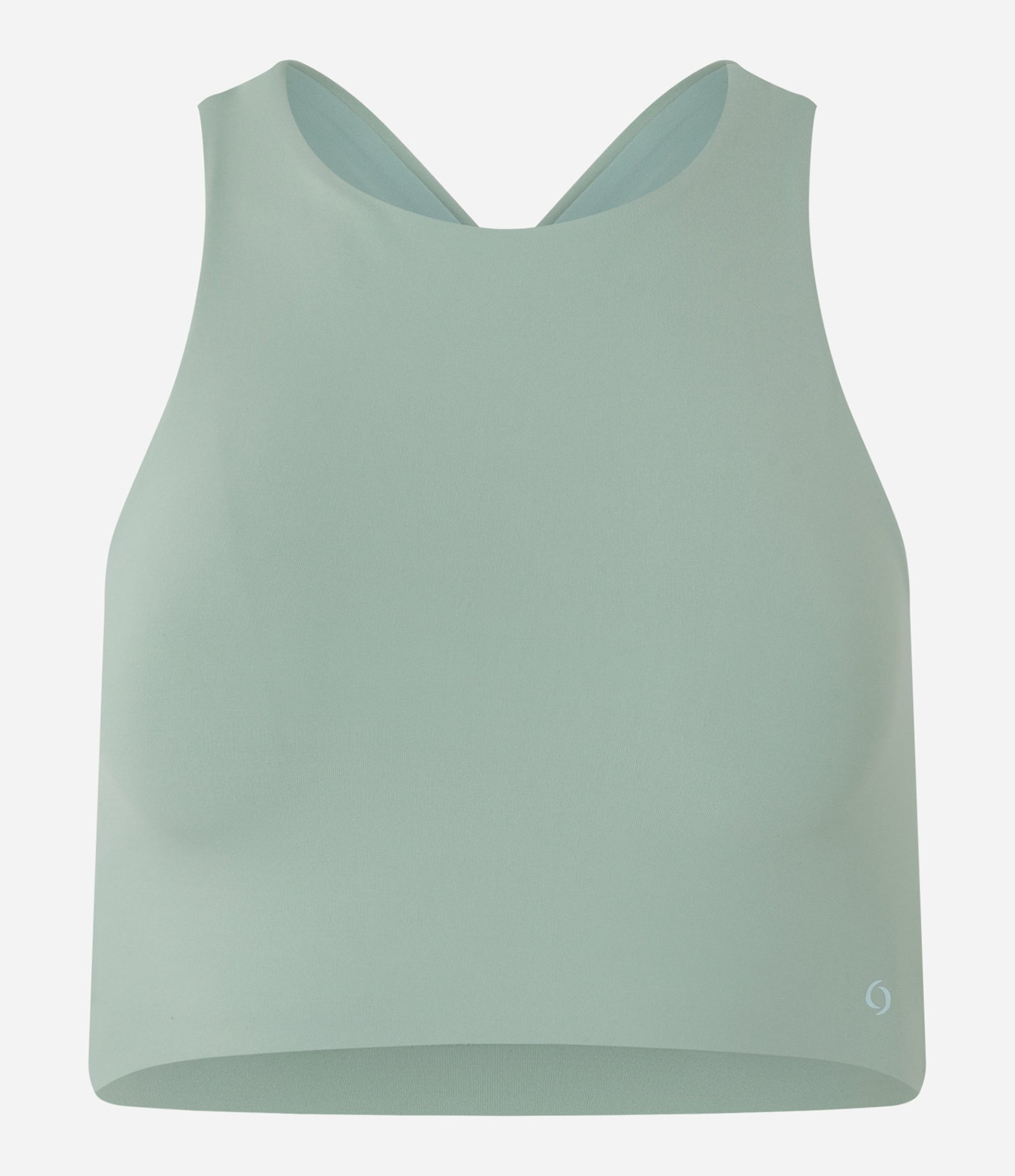 Top Alongado Esportivo em Microfibra com Decote Halter e Costas Cruzadas Verde 5