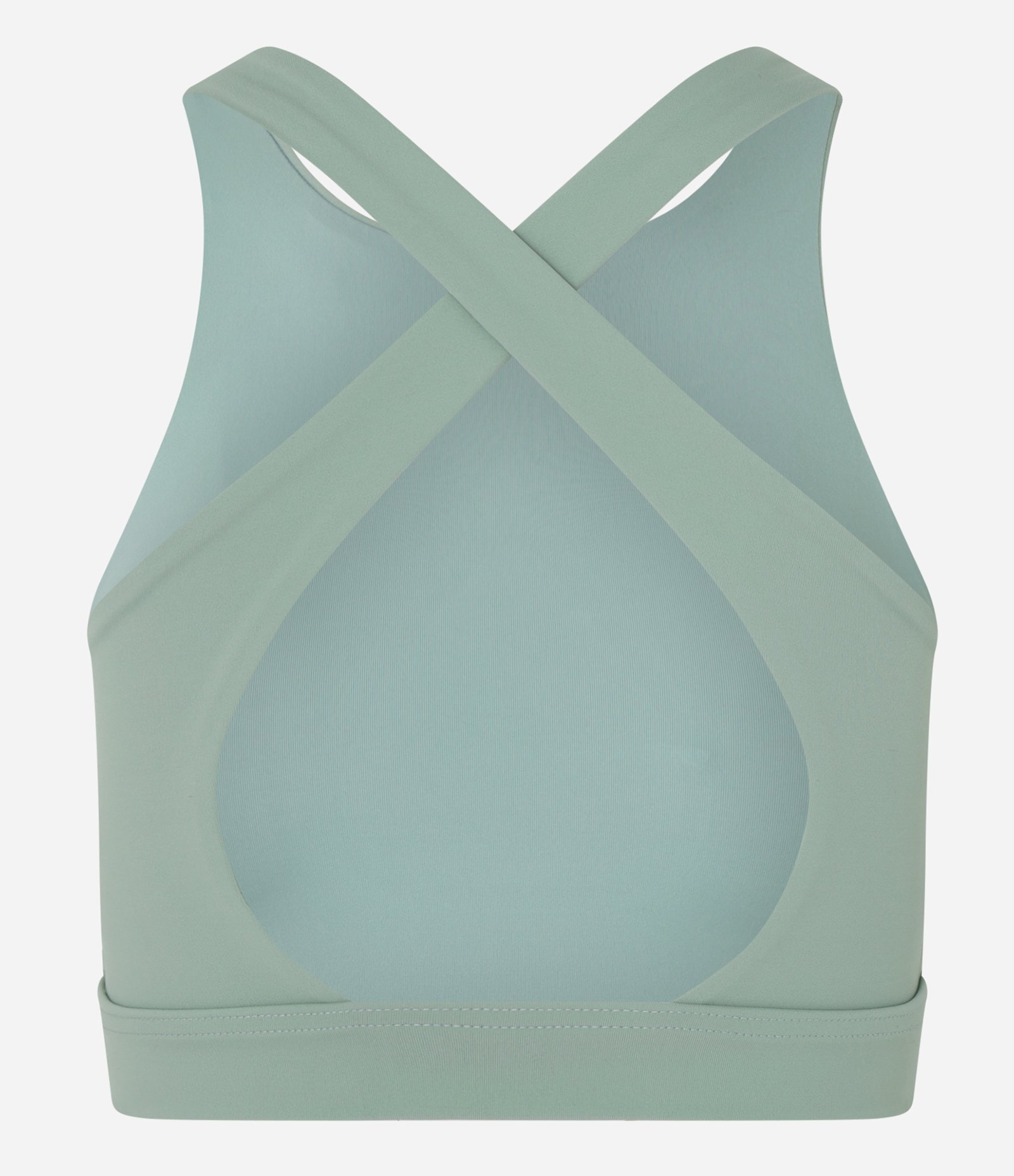 Top Alongado Esportivo em Microfibra com Decote Halter e Costas Cruzadas Verde 6