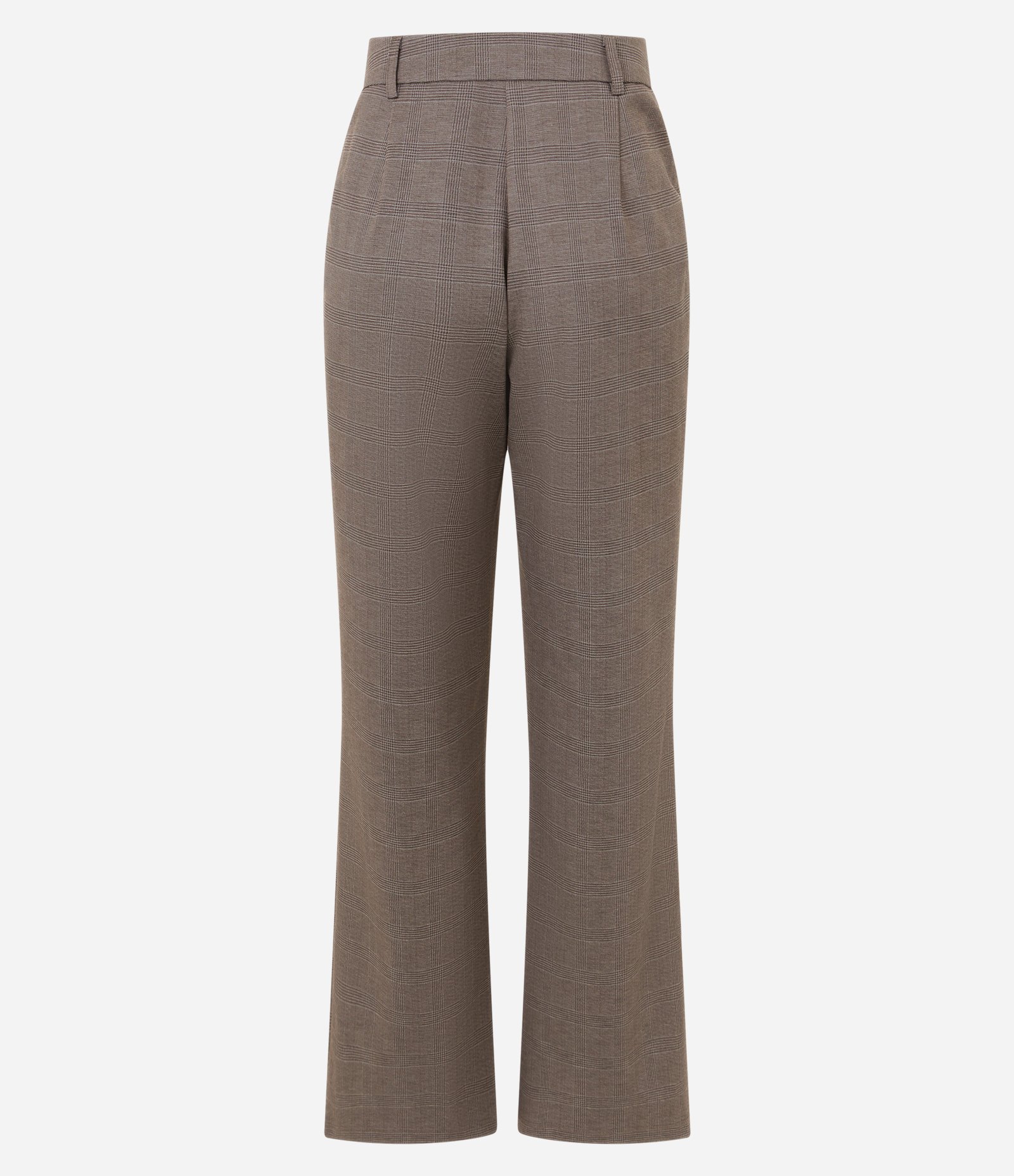 Calça Reta em Ponto Roma Xadrez com Cintura Baixa Cinza 7