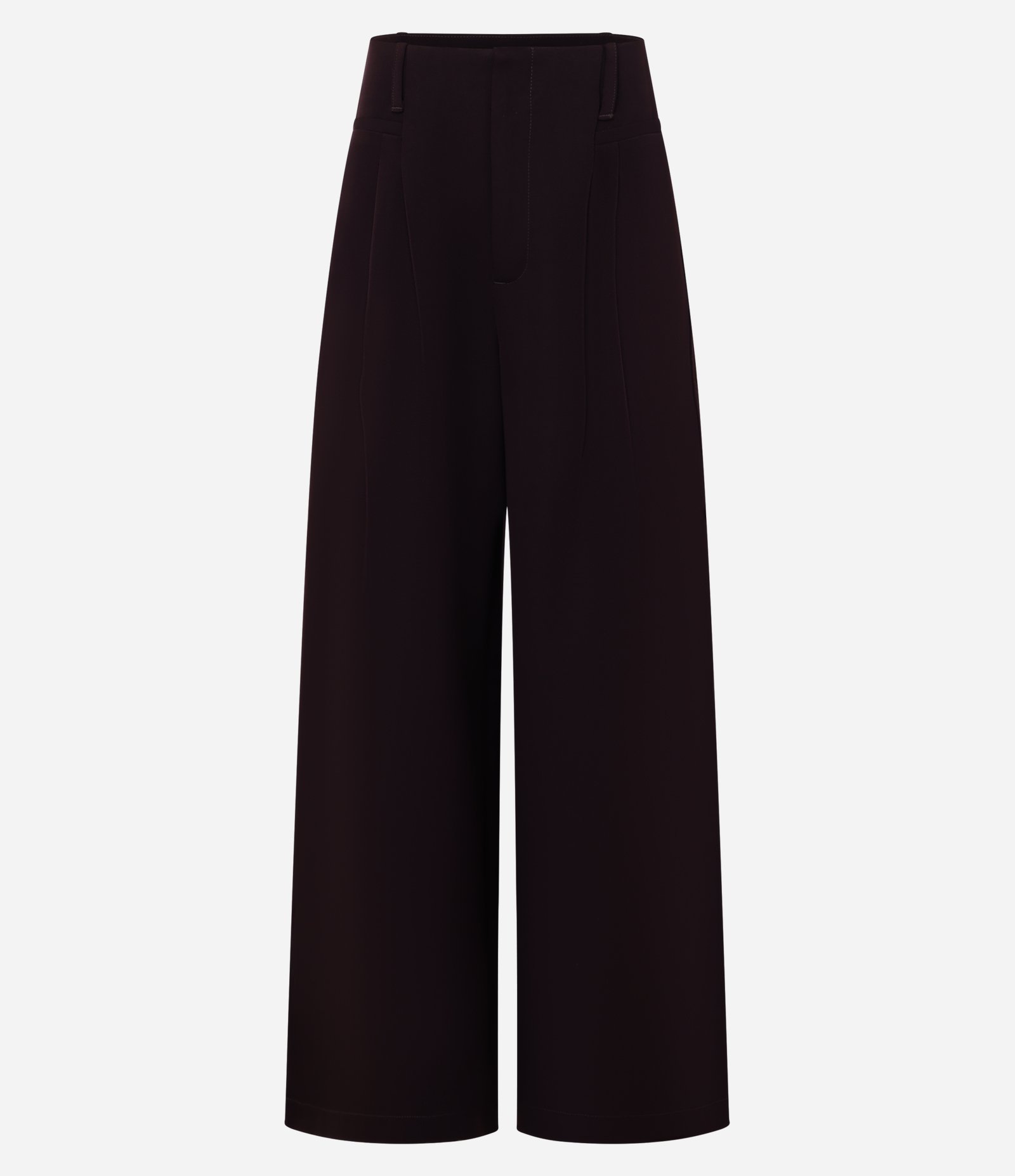 Calça Wide Leg Alfaiatada com Pregas Duplas Bordô 6