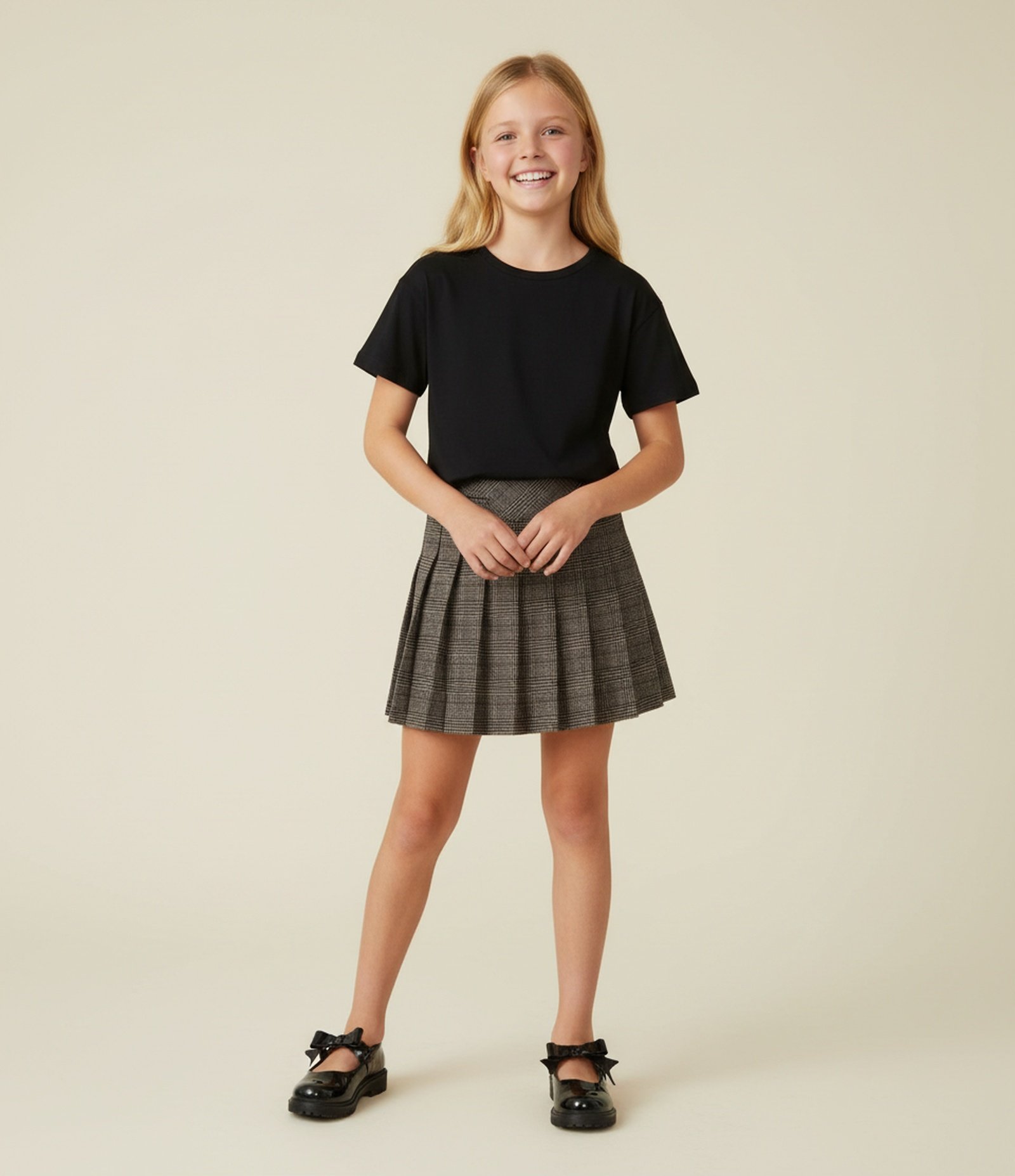 Camiseta Curta Infantil em Cotton Malhão - Tam 5 a 14 anos Preto 1