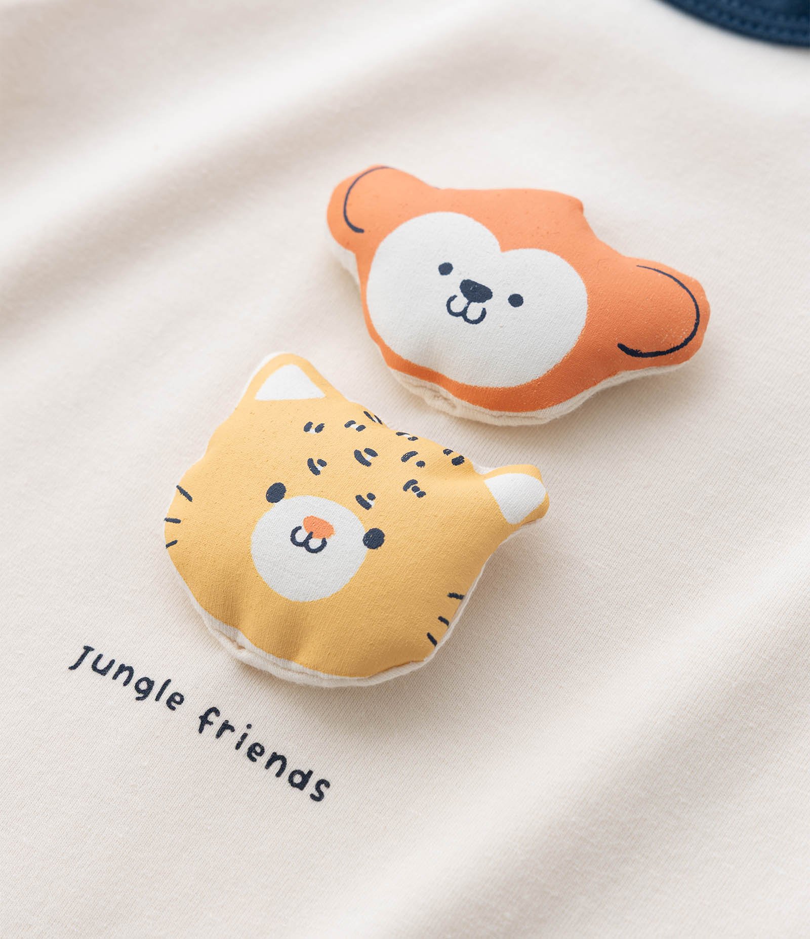 Body Infantil com Aplicação de Animais - Tam 0 a 18 Meses Bege 8