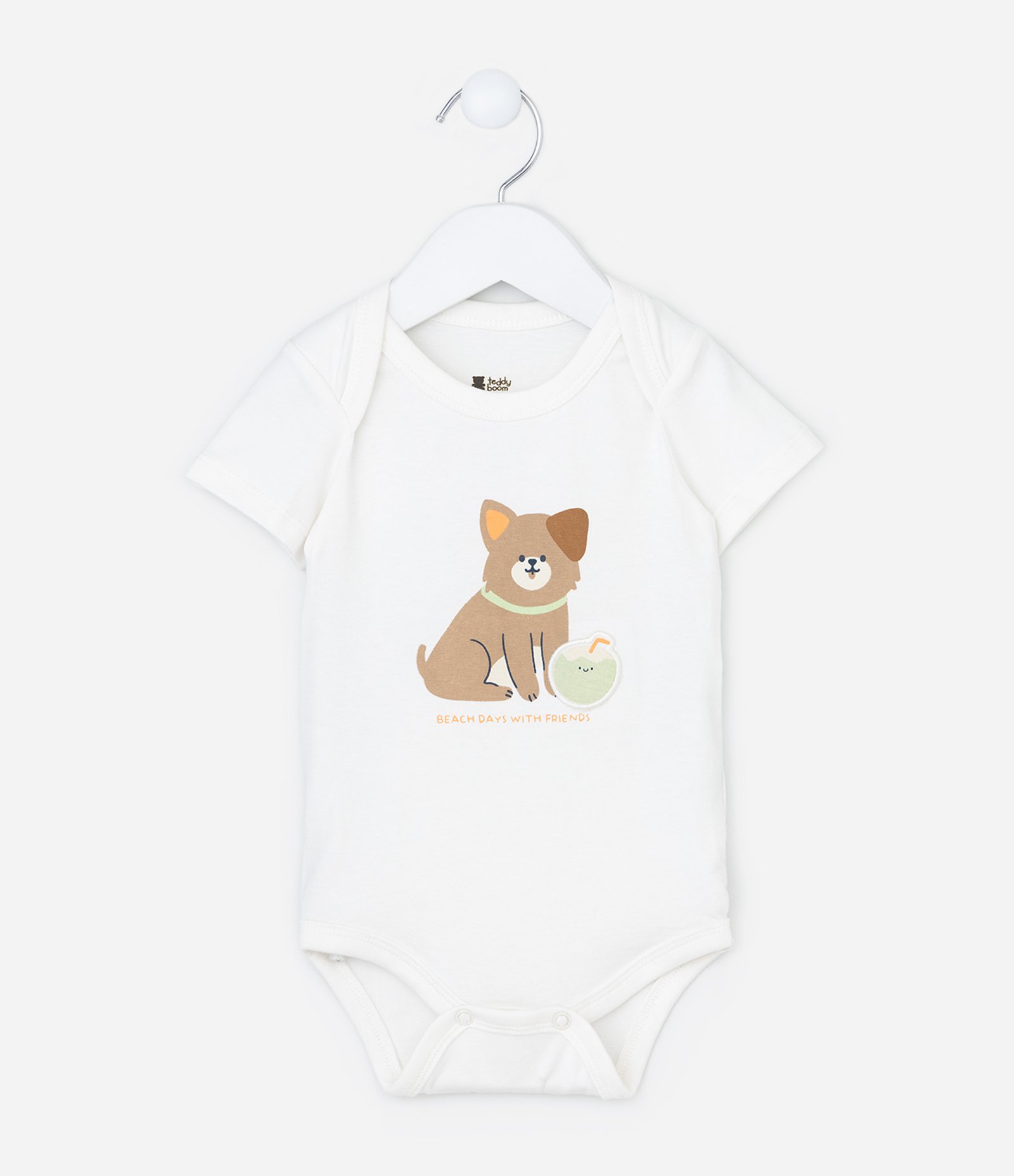 Body Infantil com Estampa Cachorrinho - Tam 0 a 18 meses Branco 1