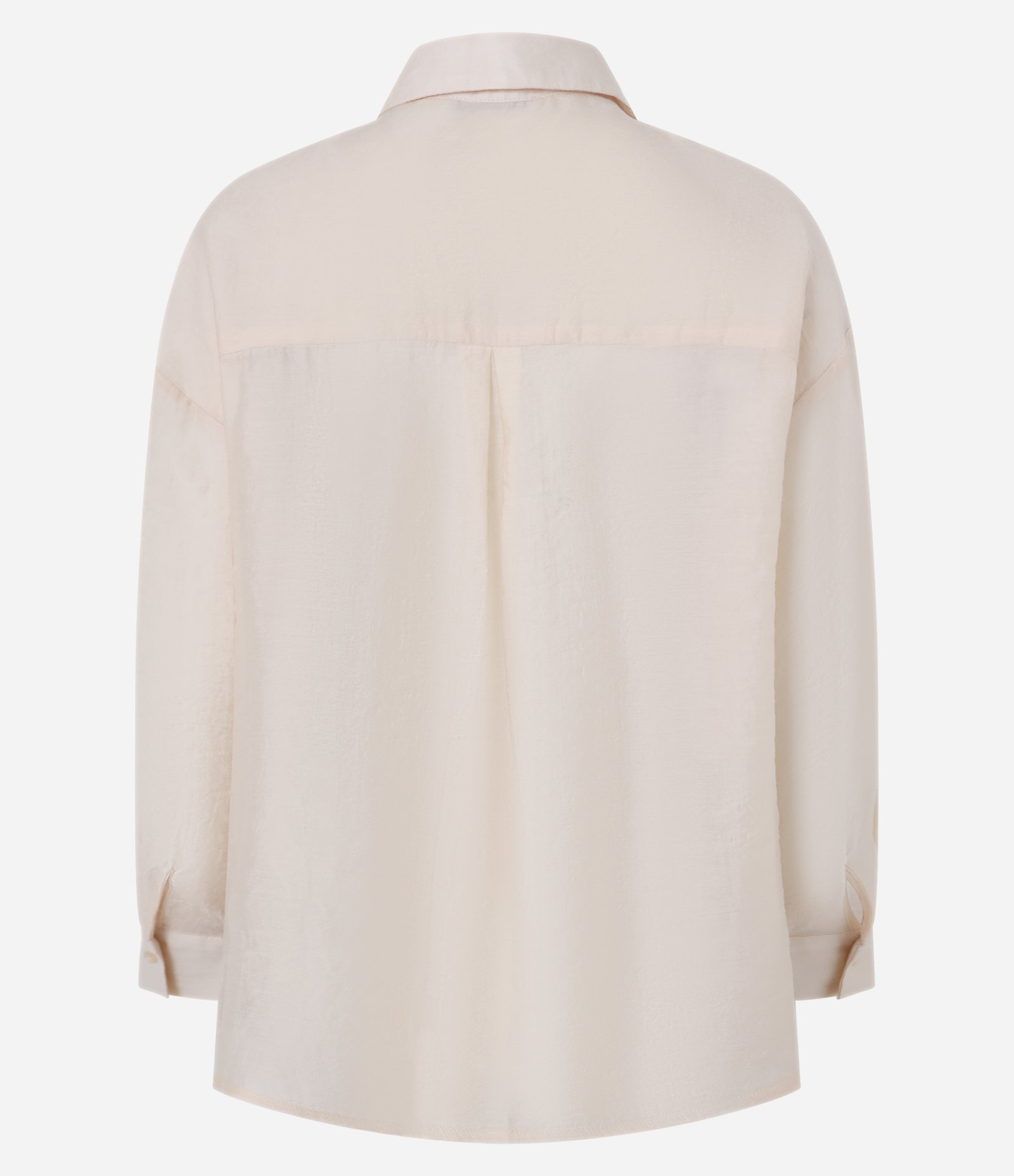 Camisa Alongada em Liocel com Cava Deslocada e Punho Largo Champanhe Rosé 8