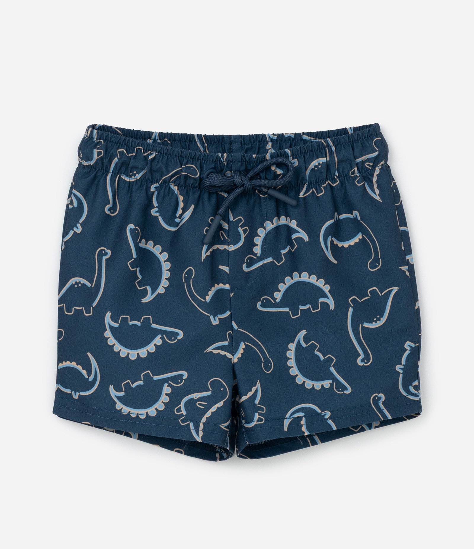 Conjunto Infantil com Estampa de Dino - Tam 3 a 18 Meses Bege/Azul 6