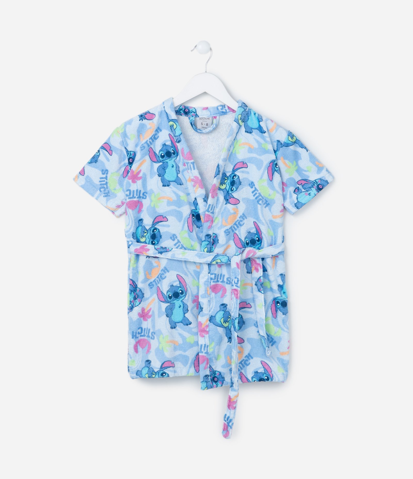 Roupão Infantil Atoalhado com Estampa do Stitch - Tam P ao GG Azul 1