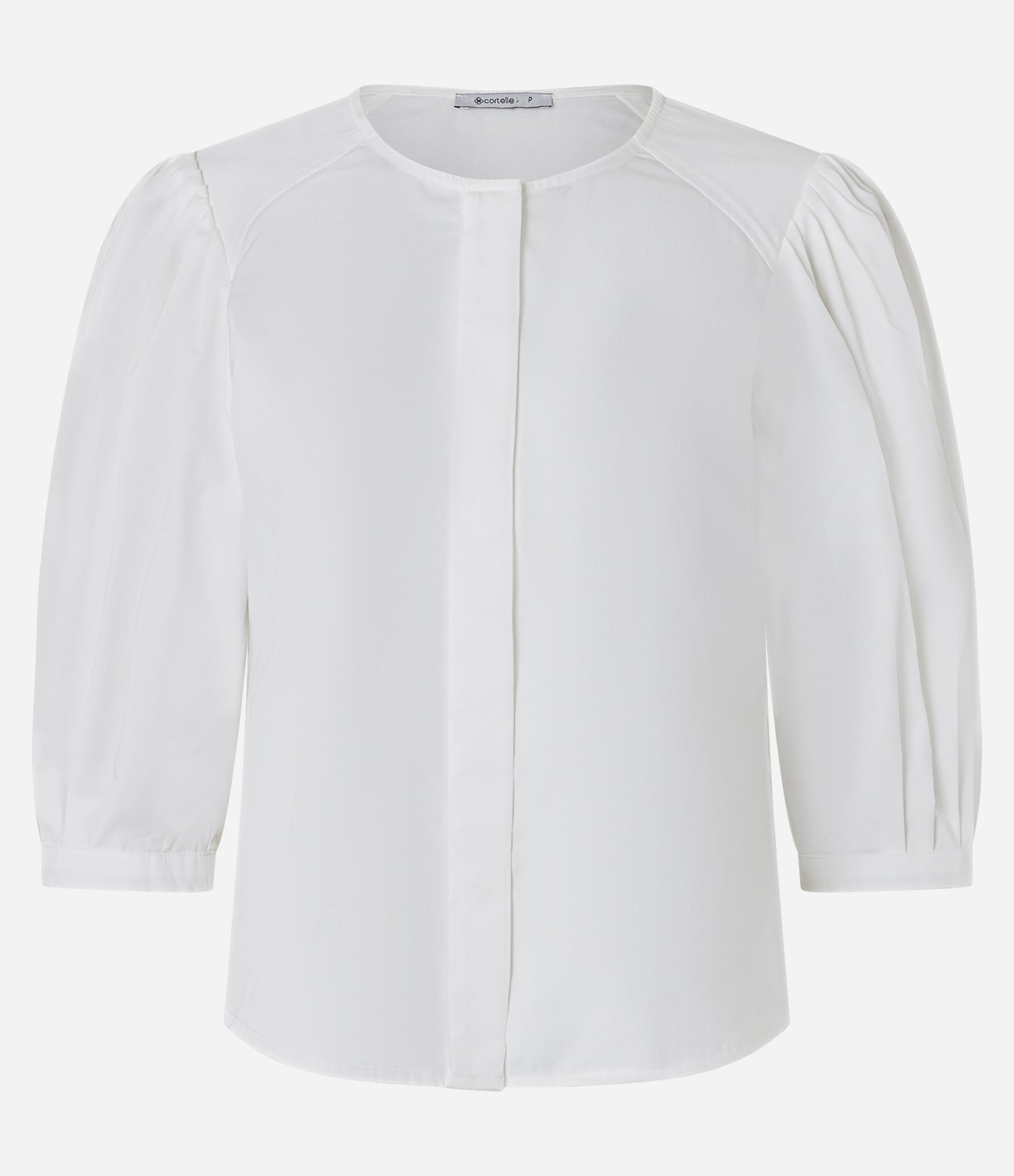 Blusa em Tricoline com Manga Bufante 3/4 Branco 5