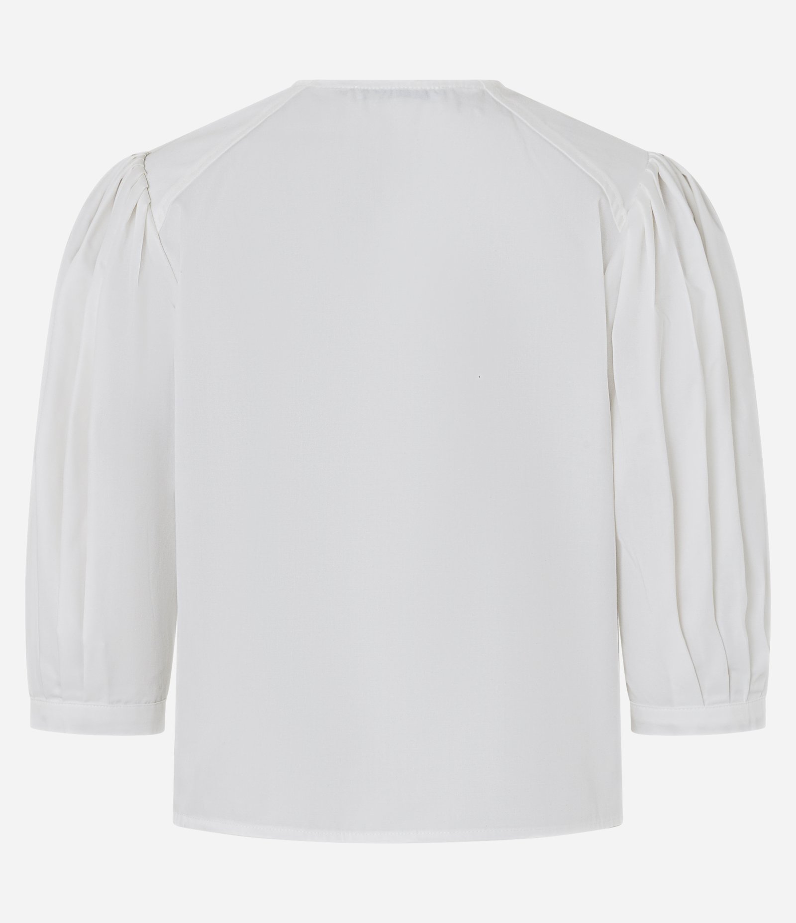 Blusa em Tricoline com Manga Bufante 3/4 Branco 7