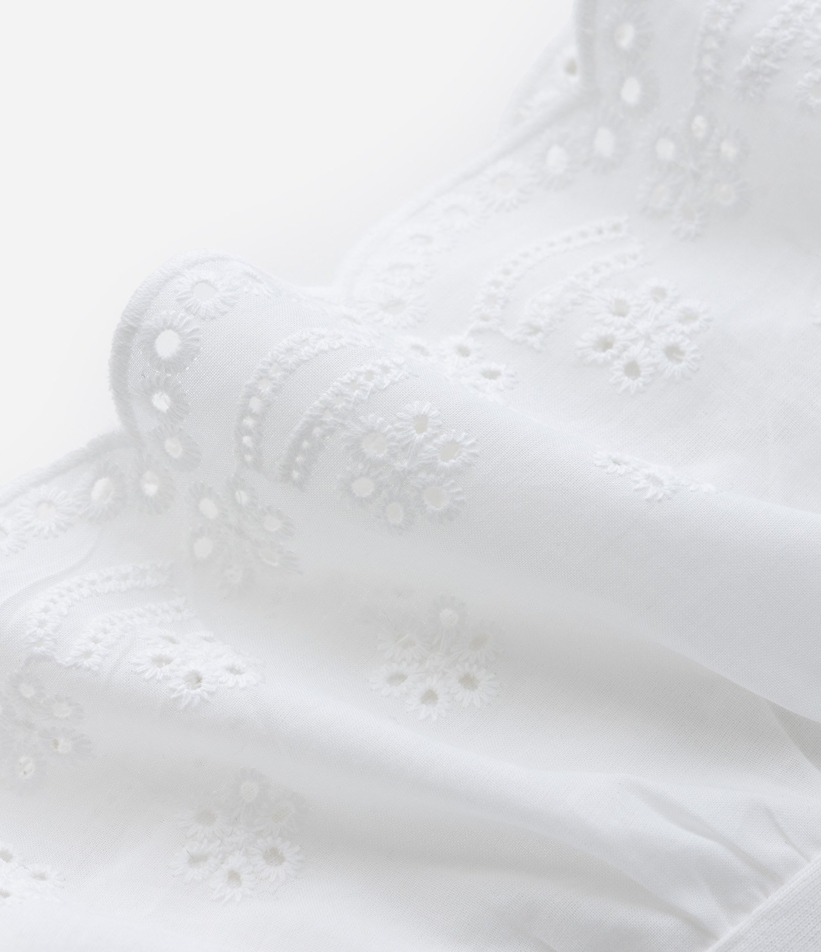 Blusa Infantil em Cotton com Babado Broderie - Tam 5 a 14 Anos Branco 4