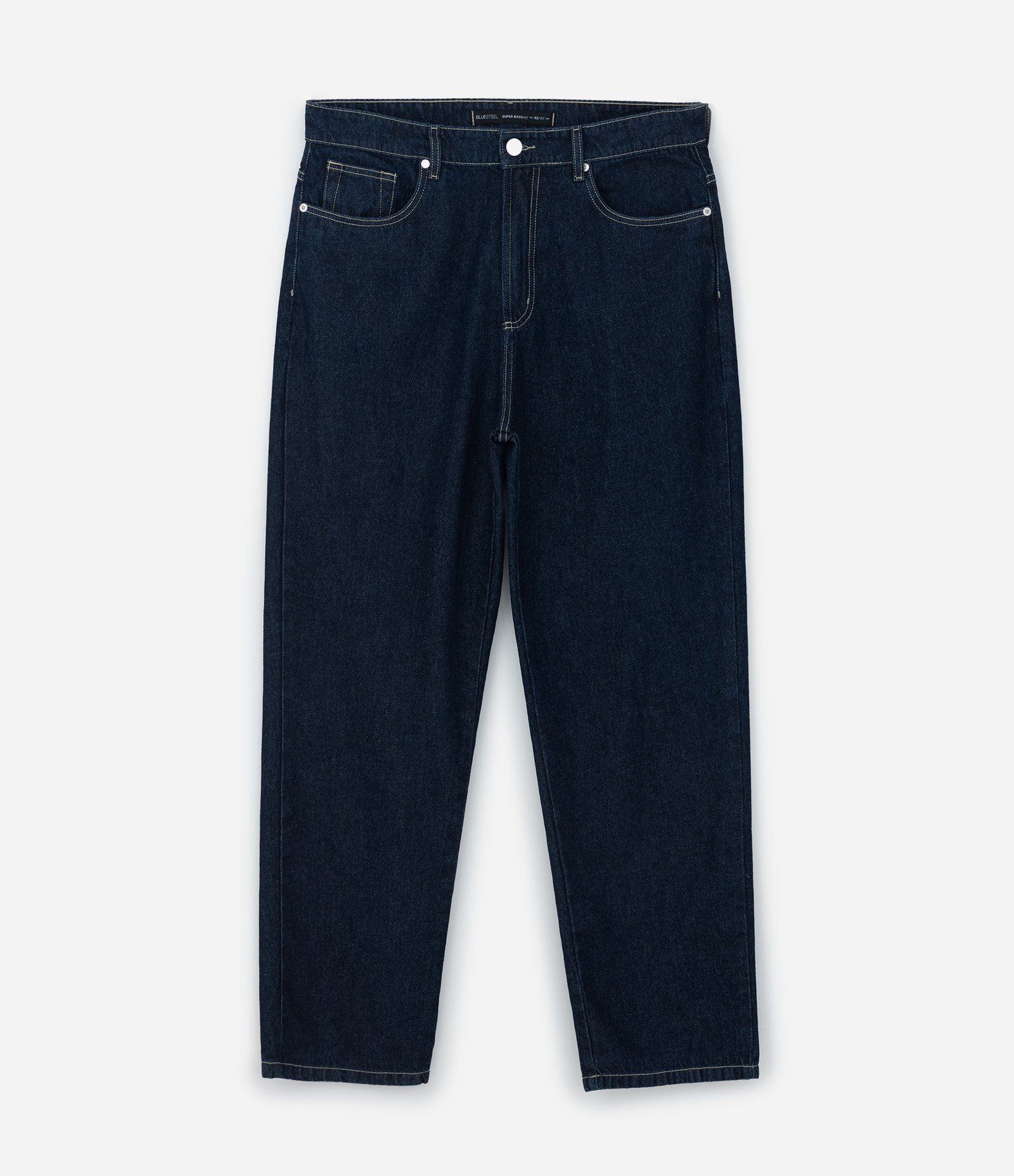 Calça Baggy em Jeans Azul 5