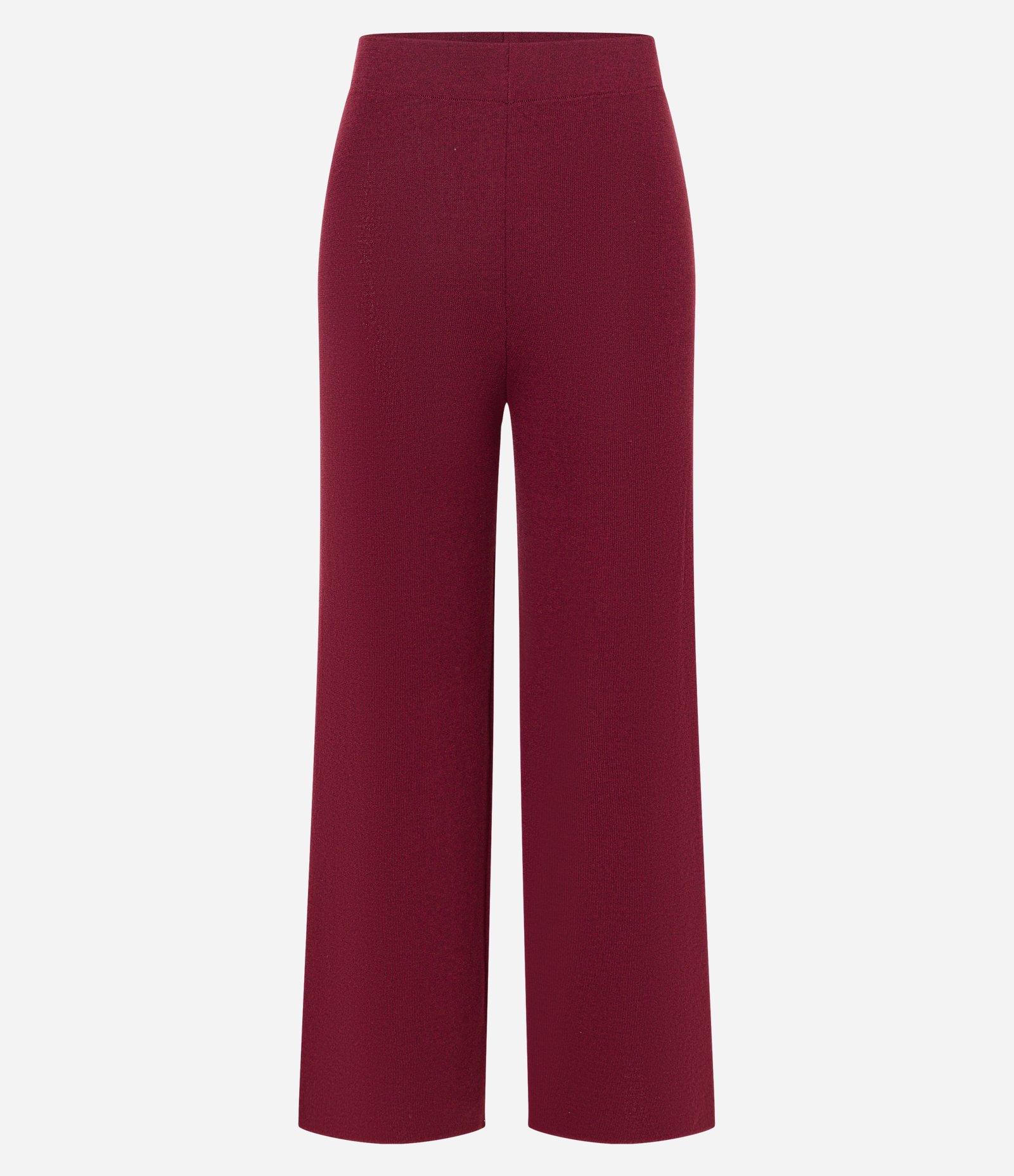 Calça Reta em Tricô com Elástico no Cós Bordô 5