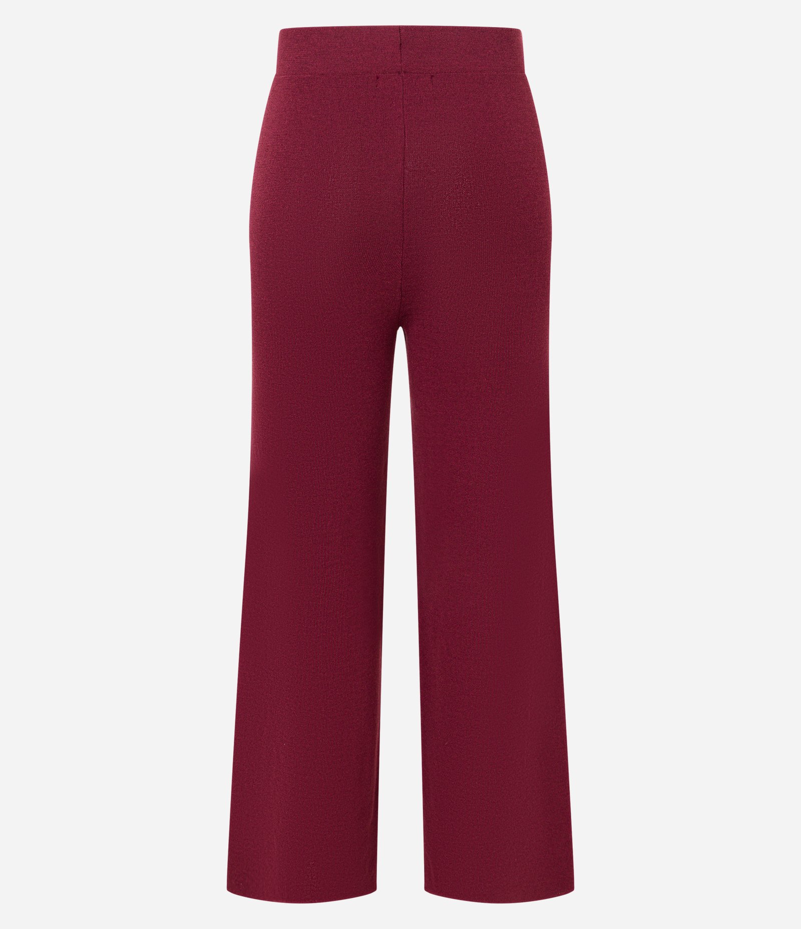 Calça Reta em Tricô com Elástico no Cós Bordô 7