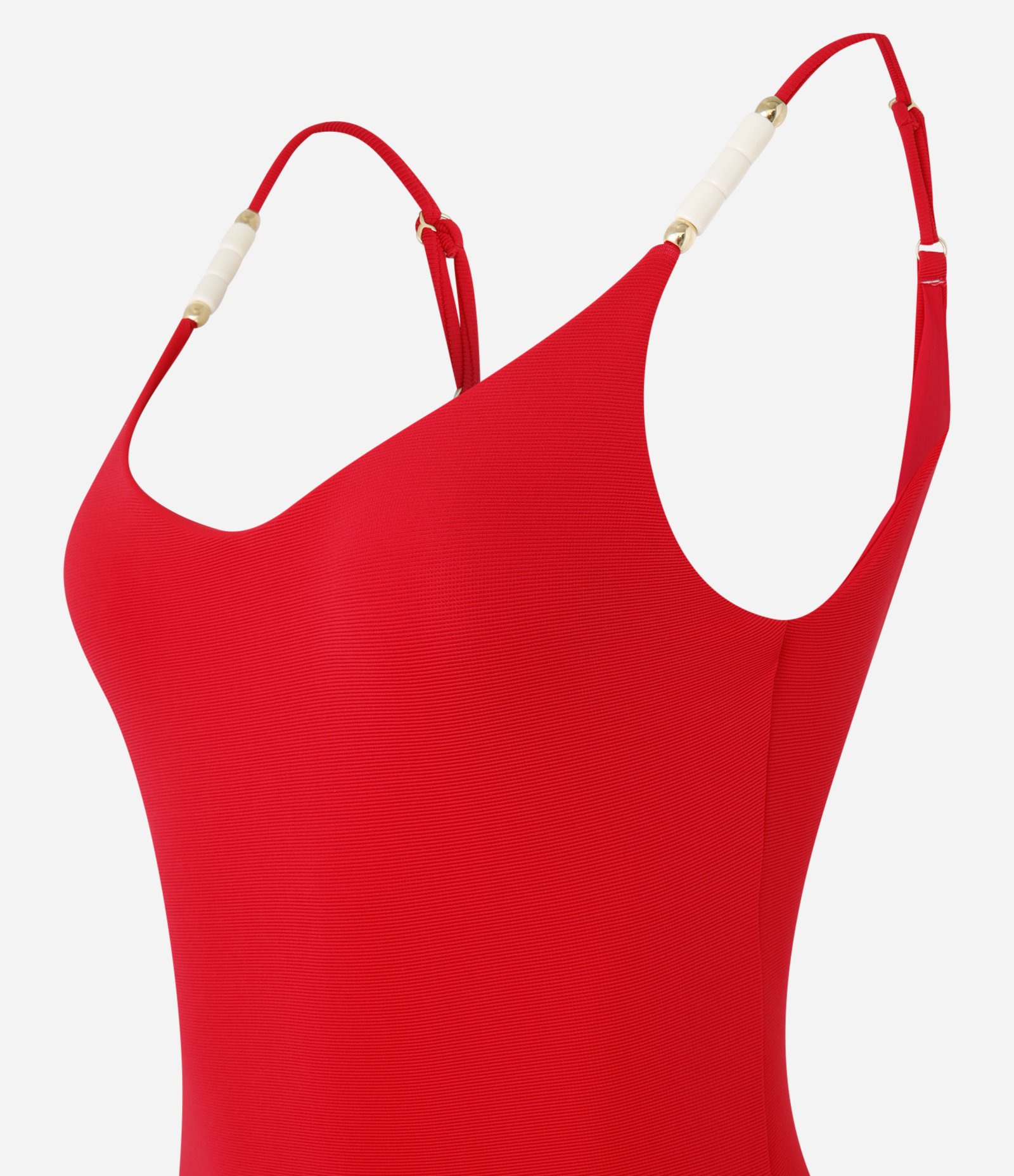 Maiô em Microfibra com Decote nas Costas e Aviamento na Alça Vermelho 5
