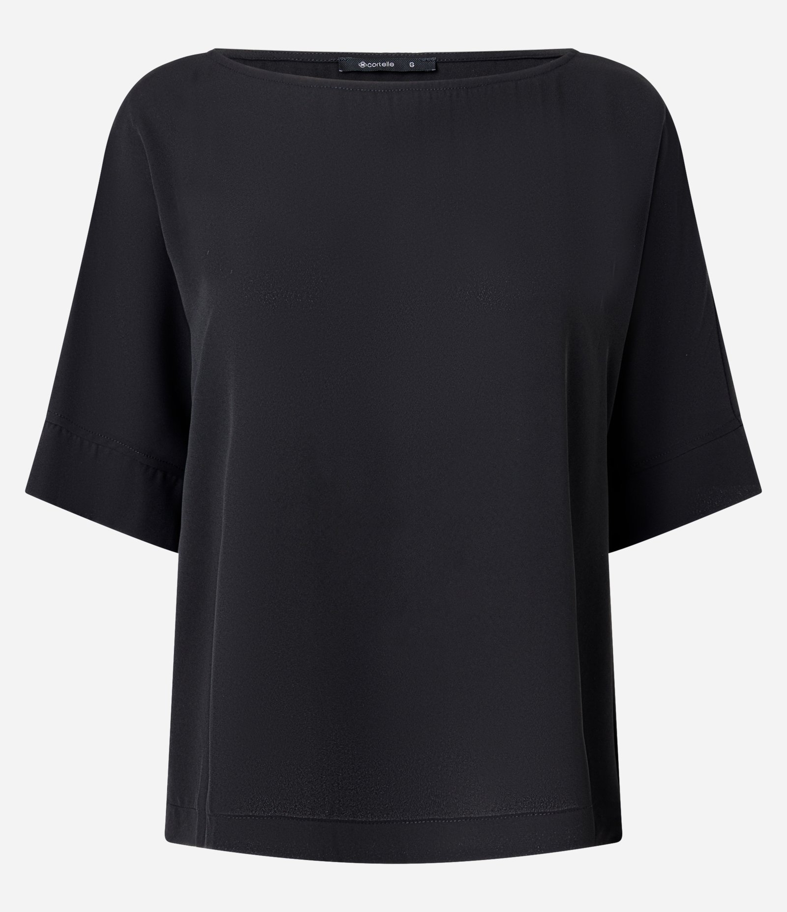 Blusa em Chiffon com Manga Curta Preto 1