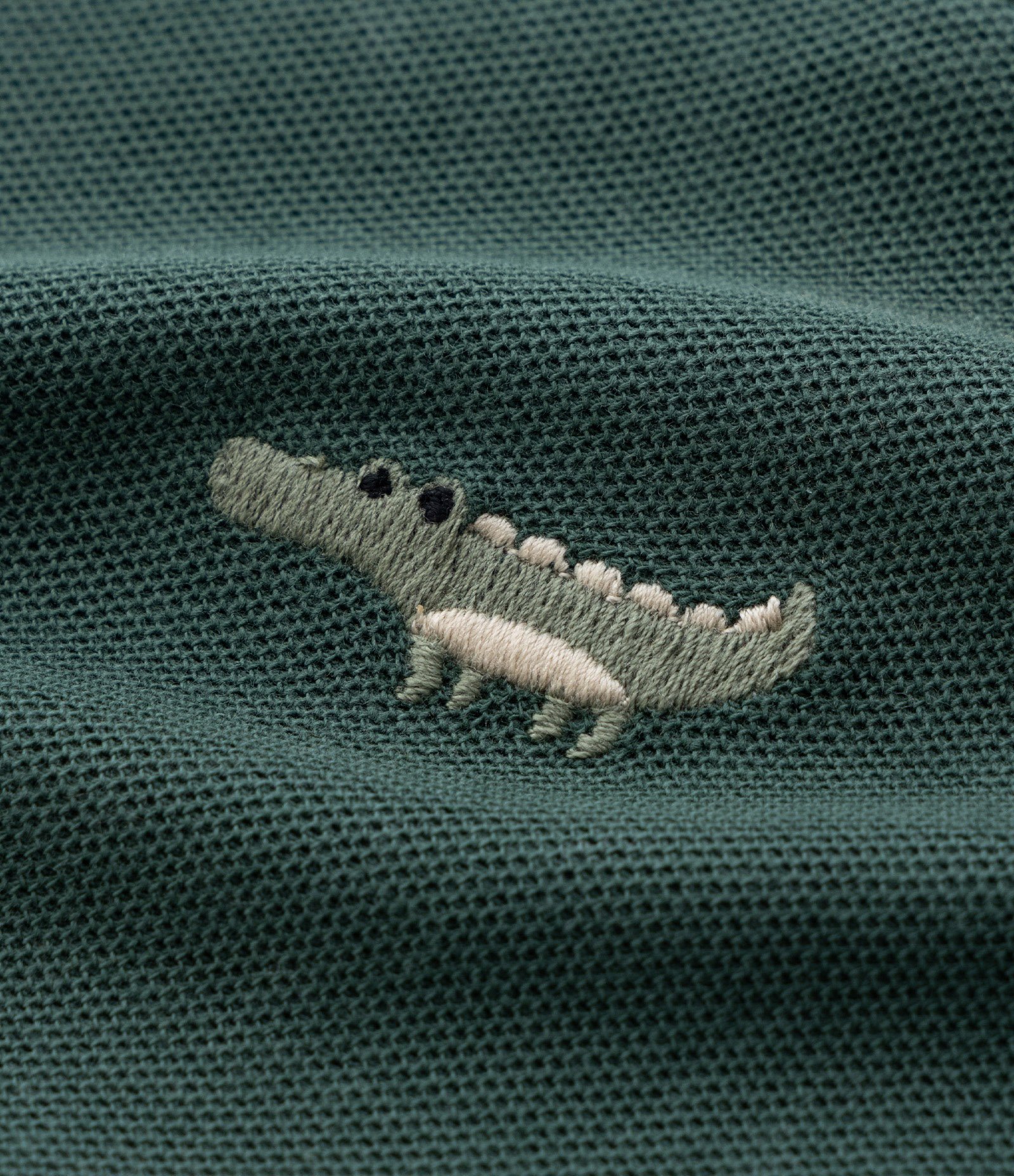 Conjunto Infantil em Piquet com Bordado Jacaré - Tam 1 a 6 Anos Verde/Bege 12