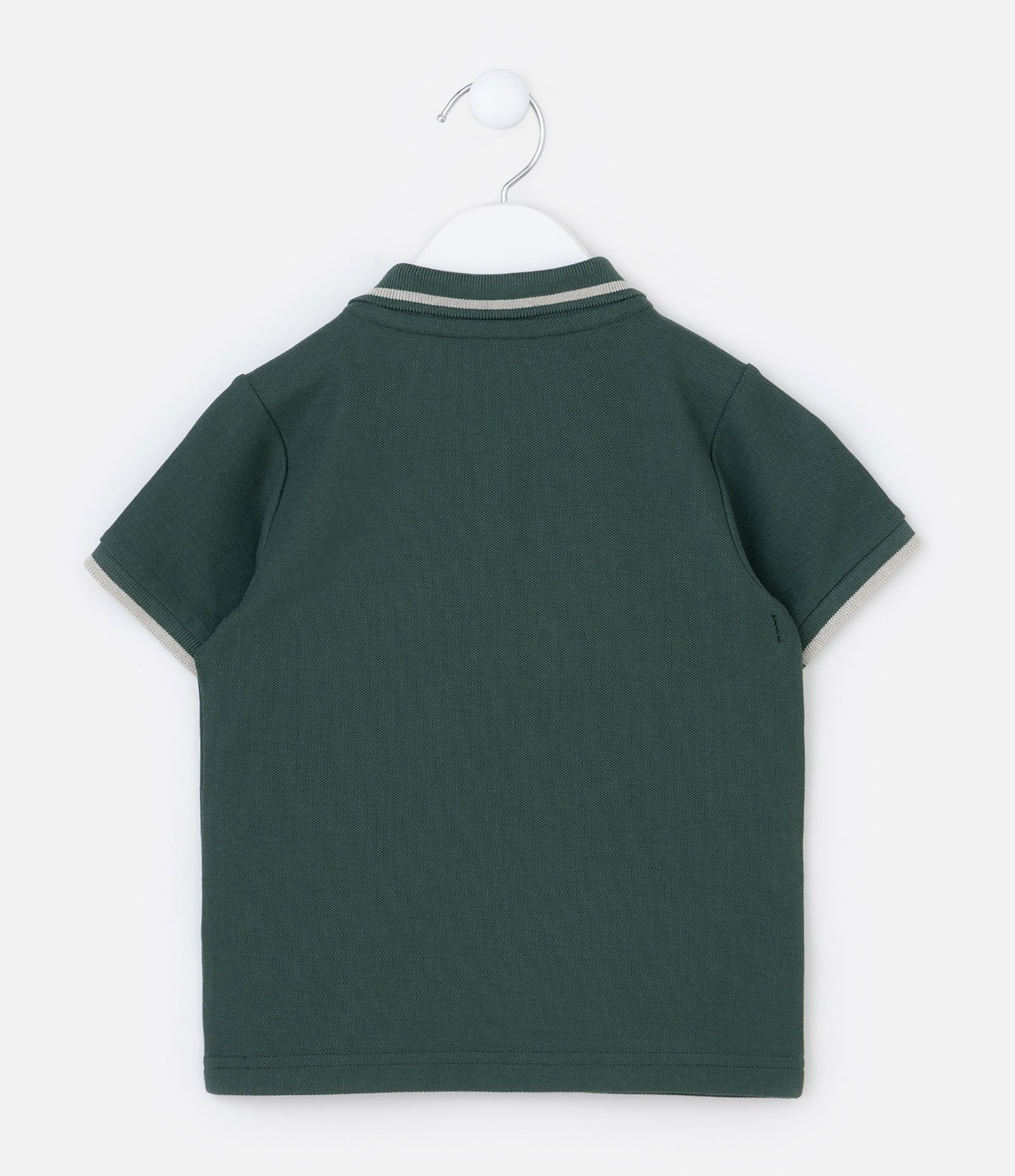 Conjunto Infantil em Piquet com Bordado Jacaré - Tam 1 a 6 Anos Verde/Bege 4