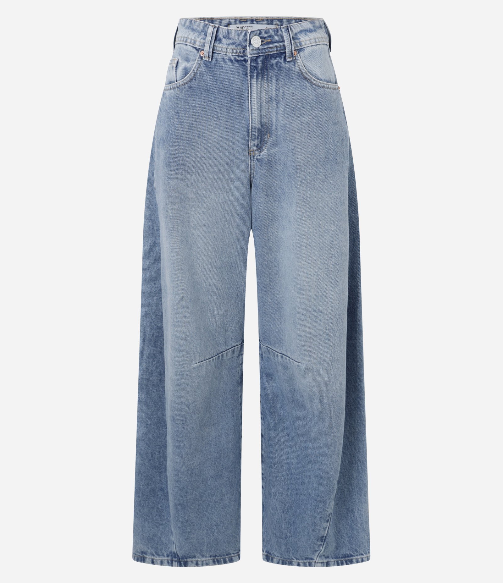 Calça Barrel em Jeans Marmorizado Azul 5