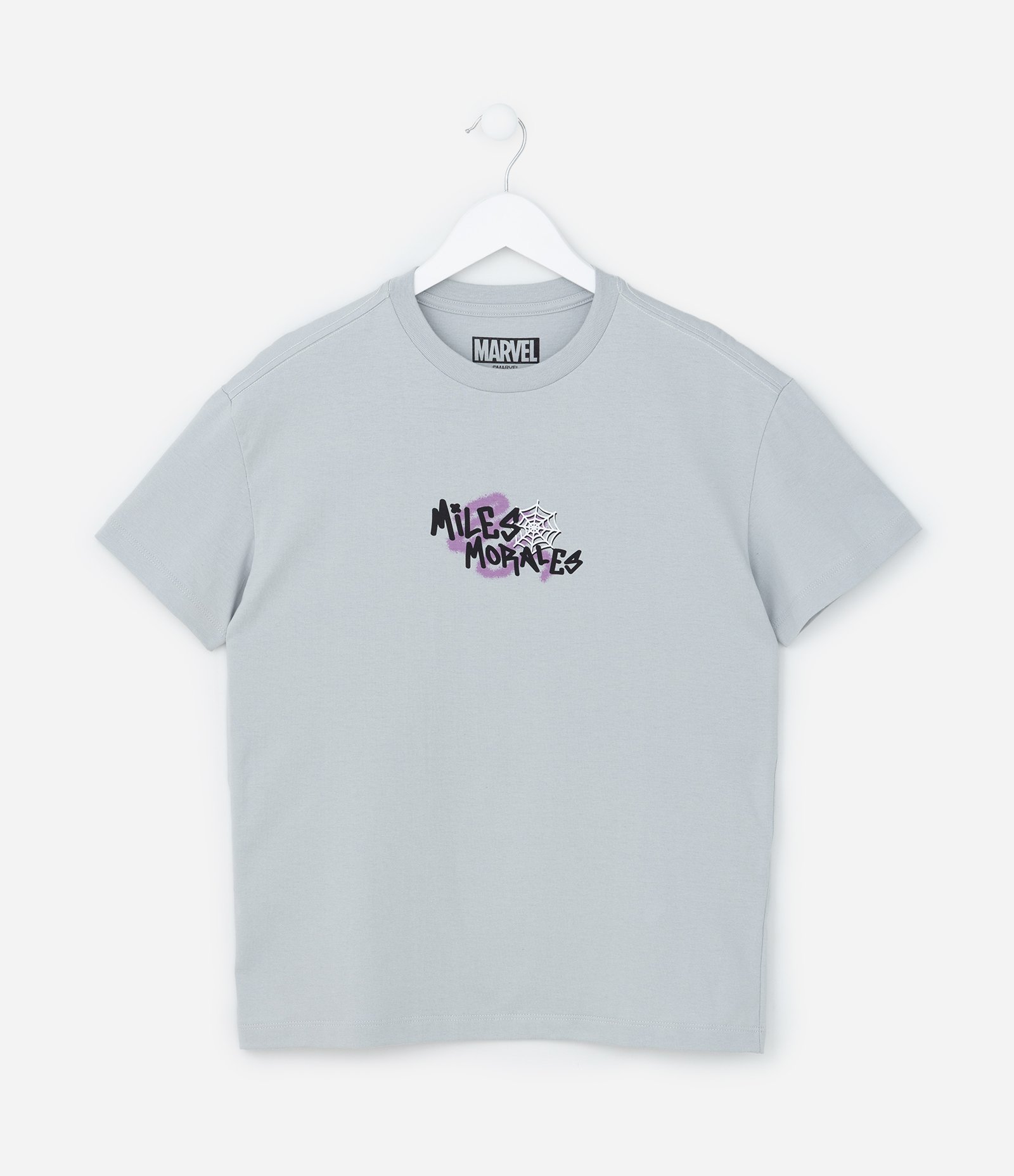 Camiseta Infantil com Estampa Frente e Costas Homem-Aranha - Tam 5 a 14 Anos Cinza 2