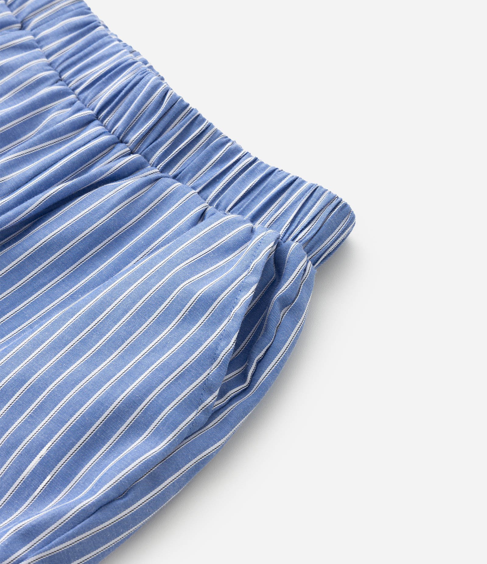 Short Infantil em Tricoline com Estampa de Listras Fio Tinto - Tam 5 a 14 Anos Azul 6