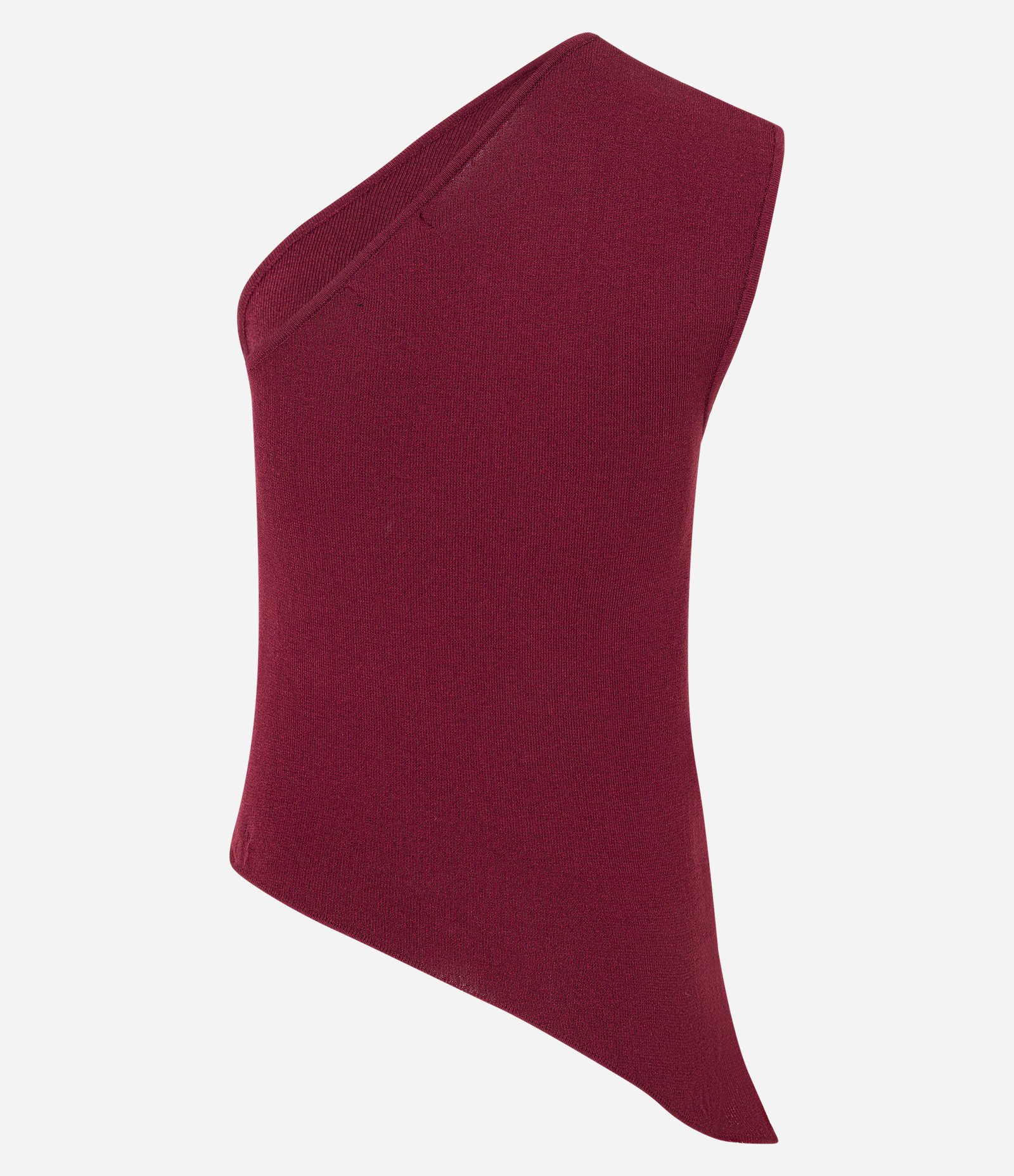 Blusa Ombro Só em Tricô com Franzidos na Alça Larga Bordô 8