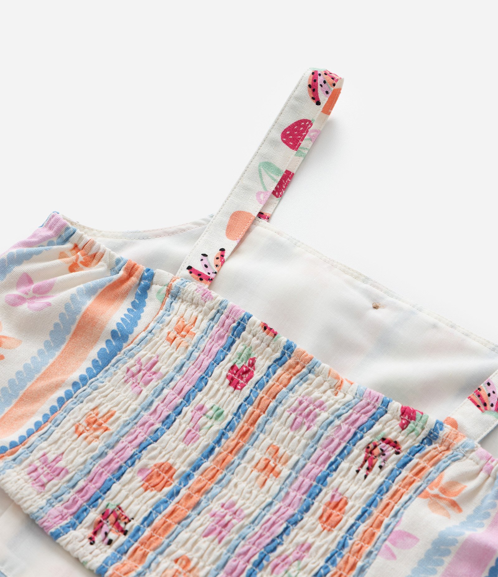 Blusa Infantil em Viscolinho com Estampa Listras e Frutas - Tam 5 a 14 Anos Multicores 4