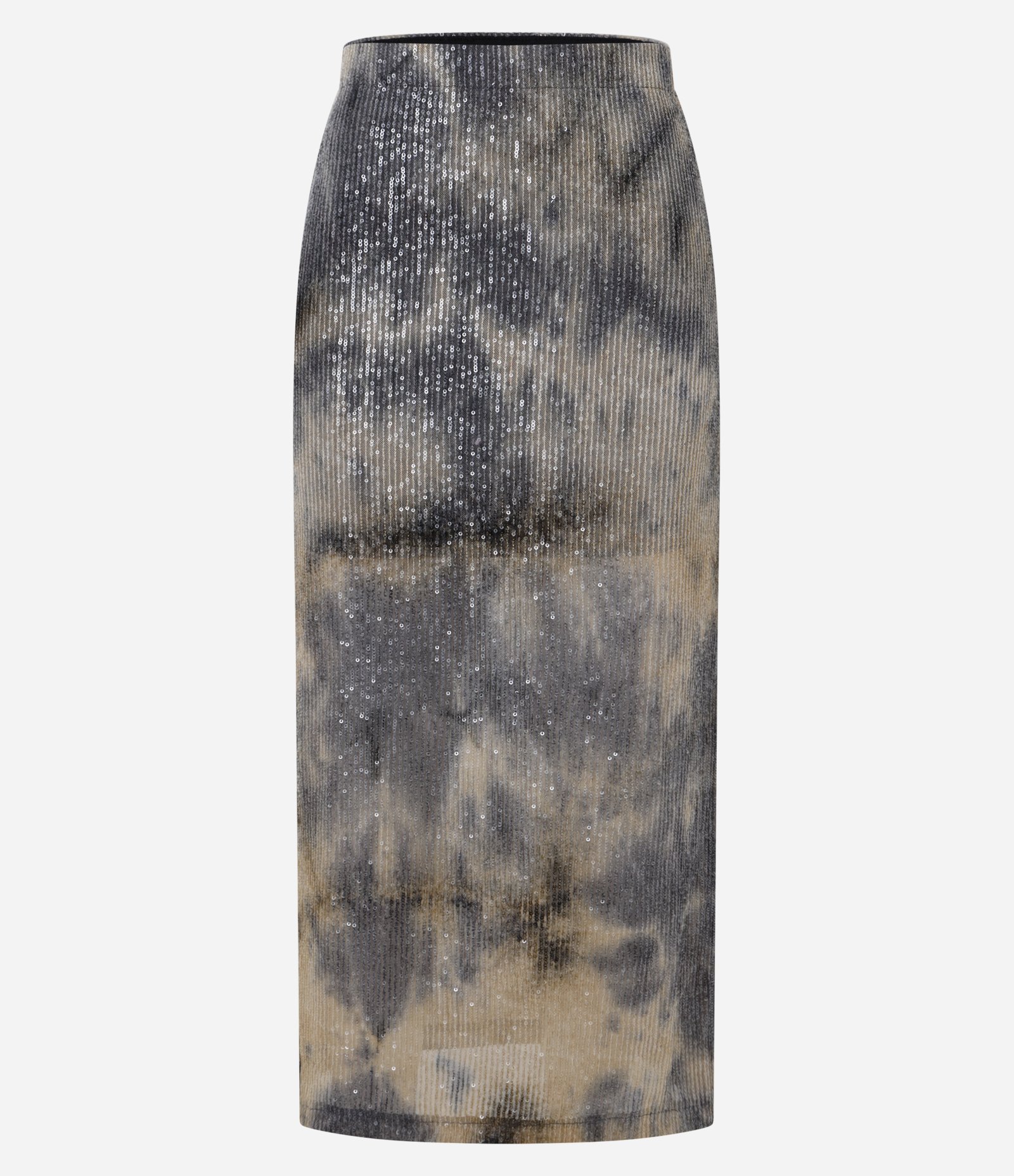 Saia Midi em Paetê com Estampa Abstrata Marrom 6