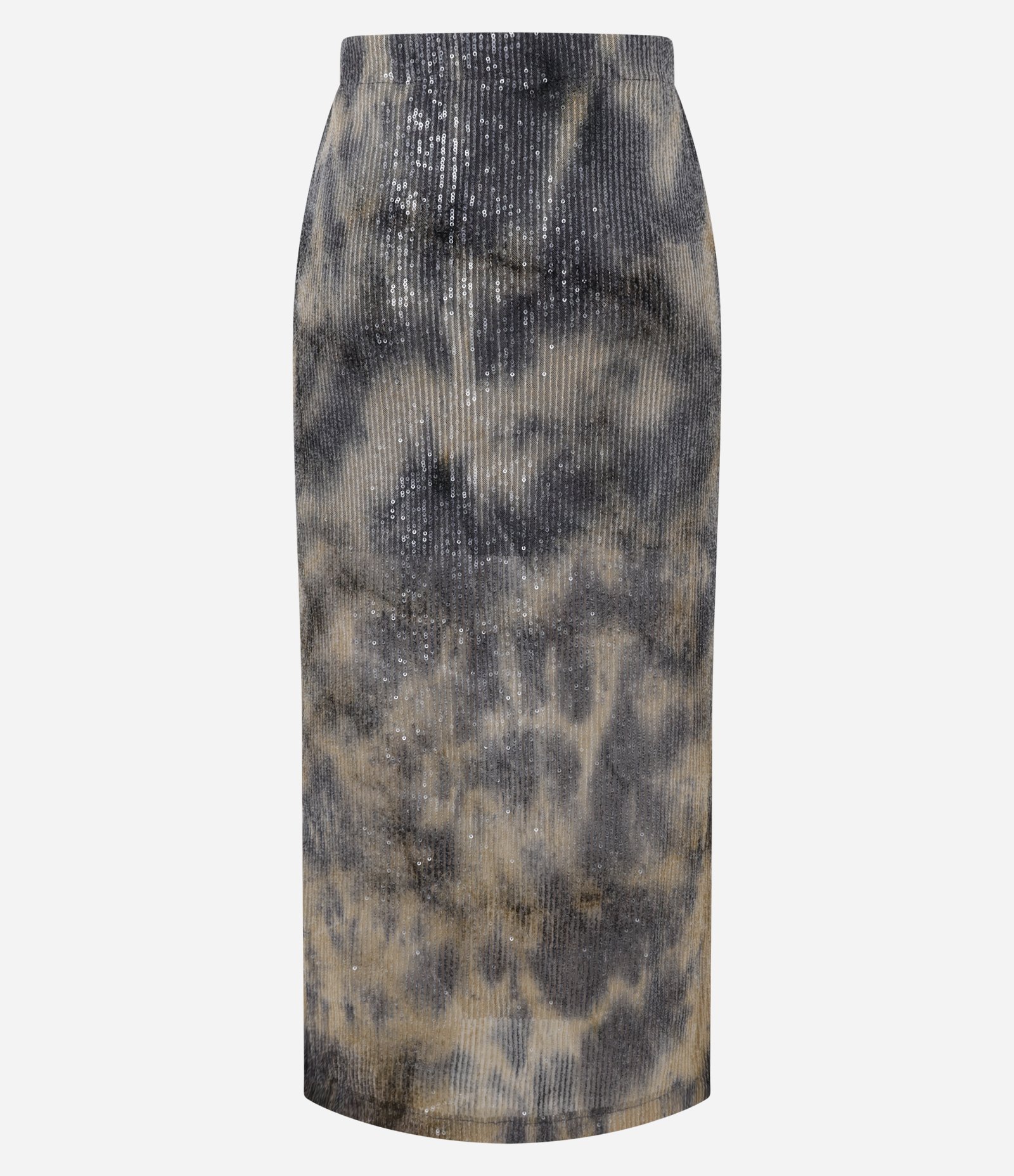 Saia Midi em Paetê com Estampa Abstrata Marrom 8