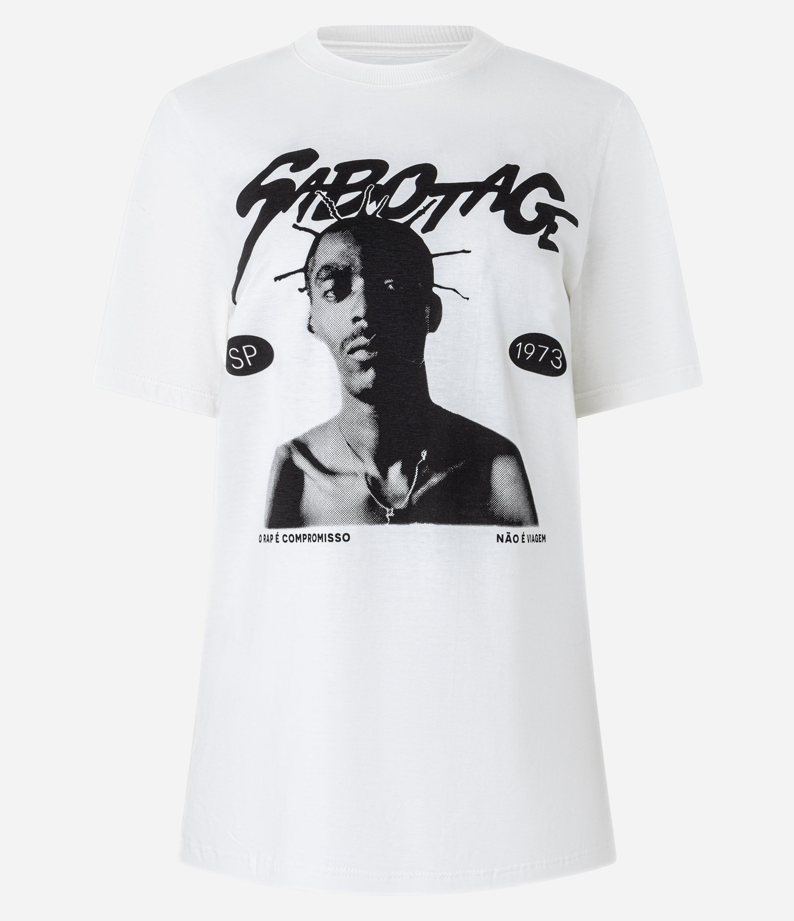 Camiseta T-shirt Sabotage em Algodão Branco 6