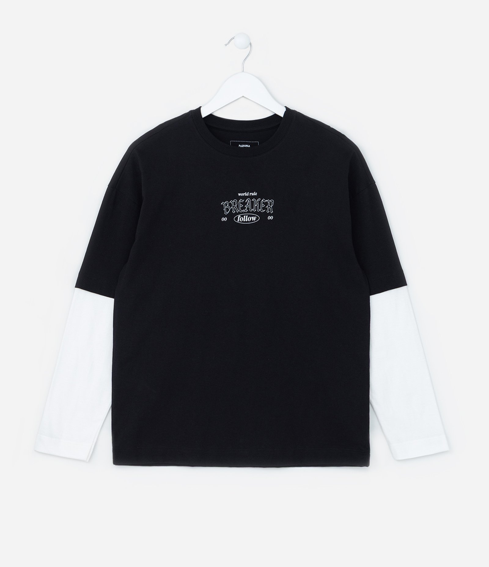 Camiseta Infantil com Estampa Lettering Frente e Costas - Tam 5 a 14 Anos Preto 1