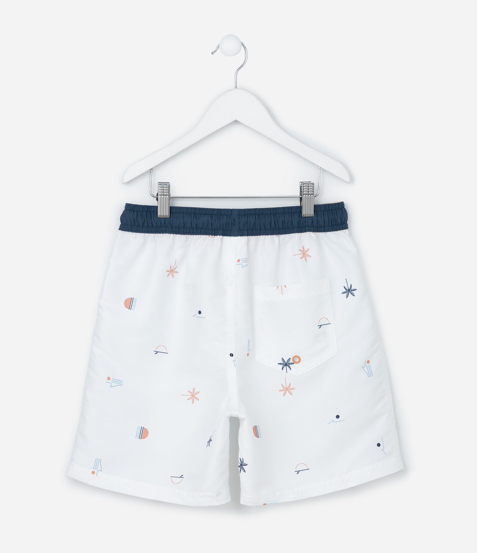 Bermuda Infantil com Estampa de Mini Ícones - Tam 5 a 14 Anos Branco 2