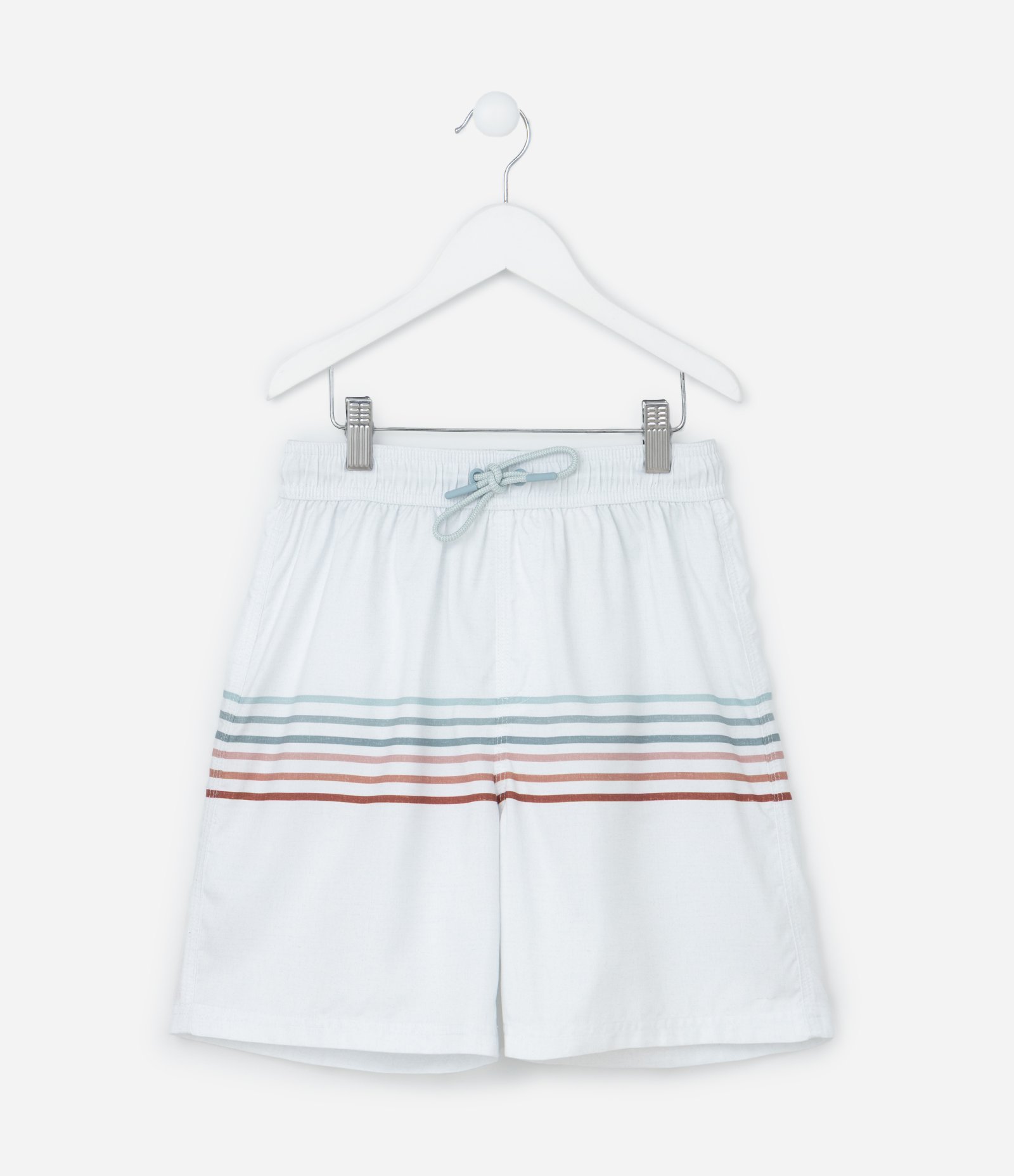 Bermuda Infantil com Listras Degradês - Tam 5 a 14 Anos Branco 2