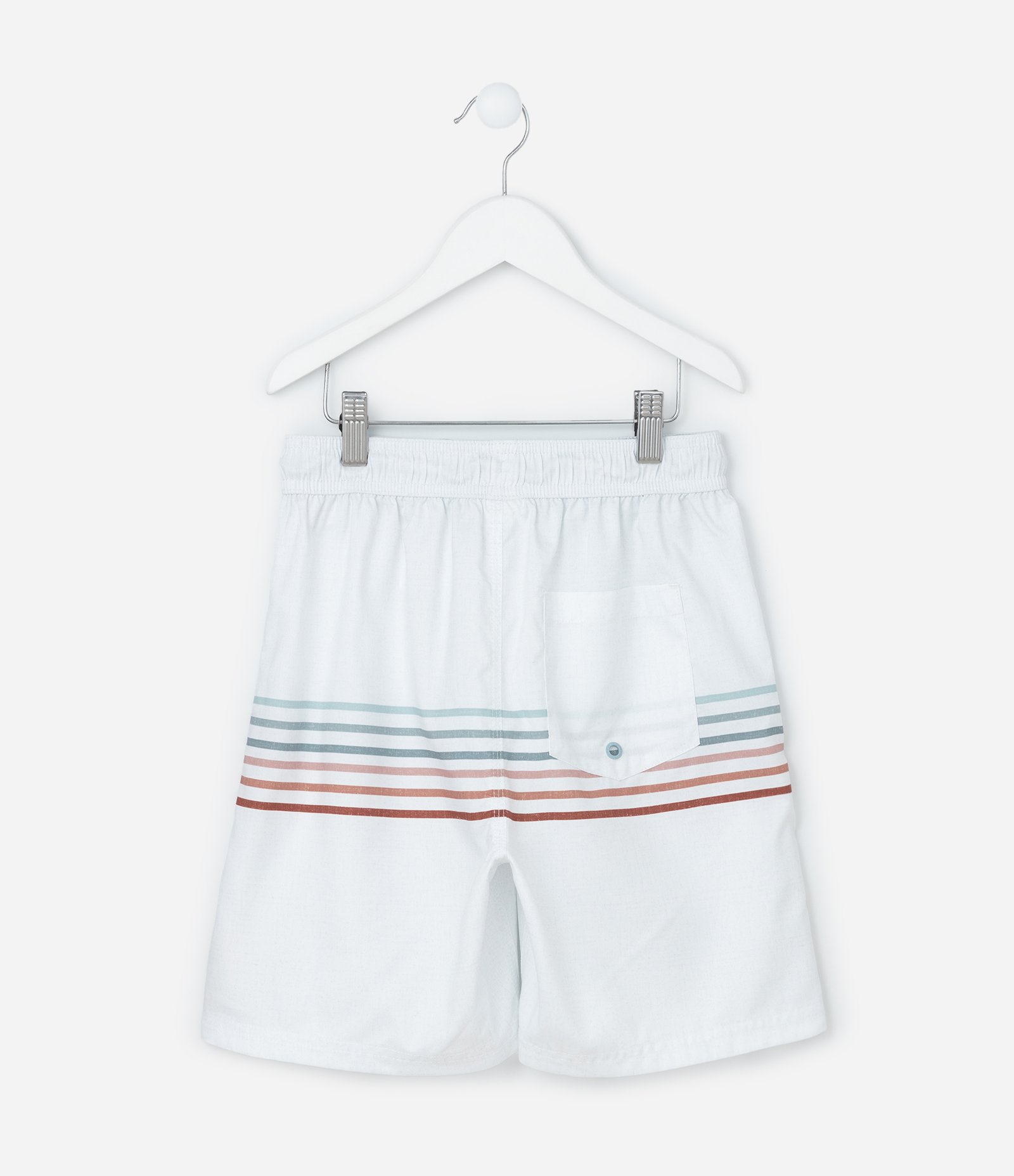 Bermuda Infantil com Listras Degradês - Tam 5 a 14 Anos Branco 3